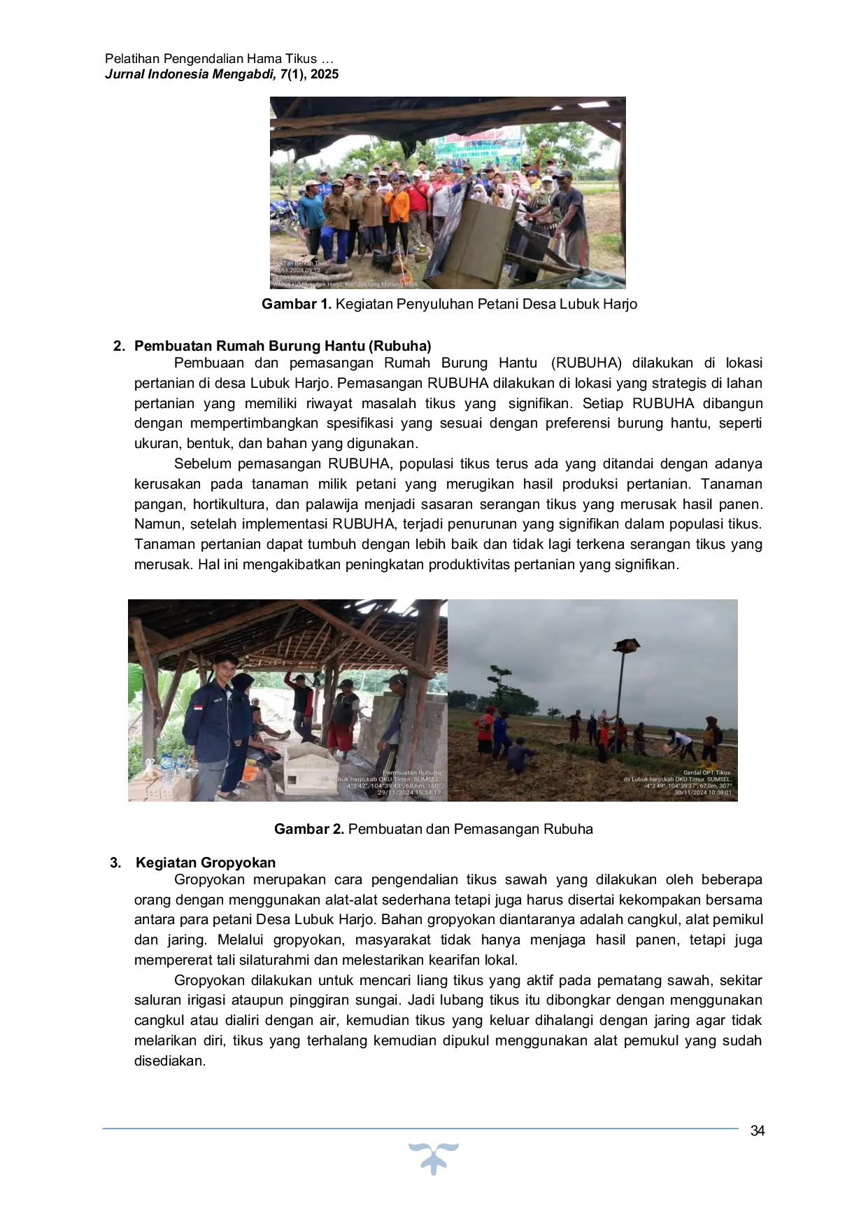 JURIS Pelatihan Pengendalian Hama Tikus di Desa Lubuk Harjo Kecamatan Belitang Madang Raya Kabupaten Ogan Komering Ulu Timur