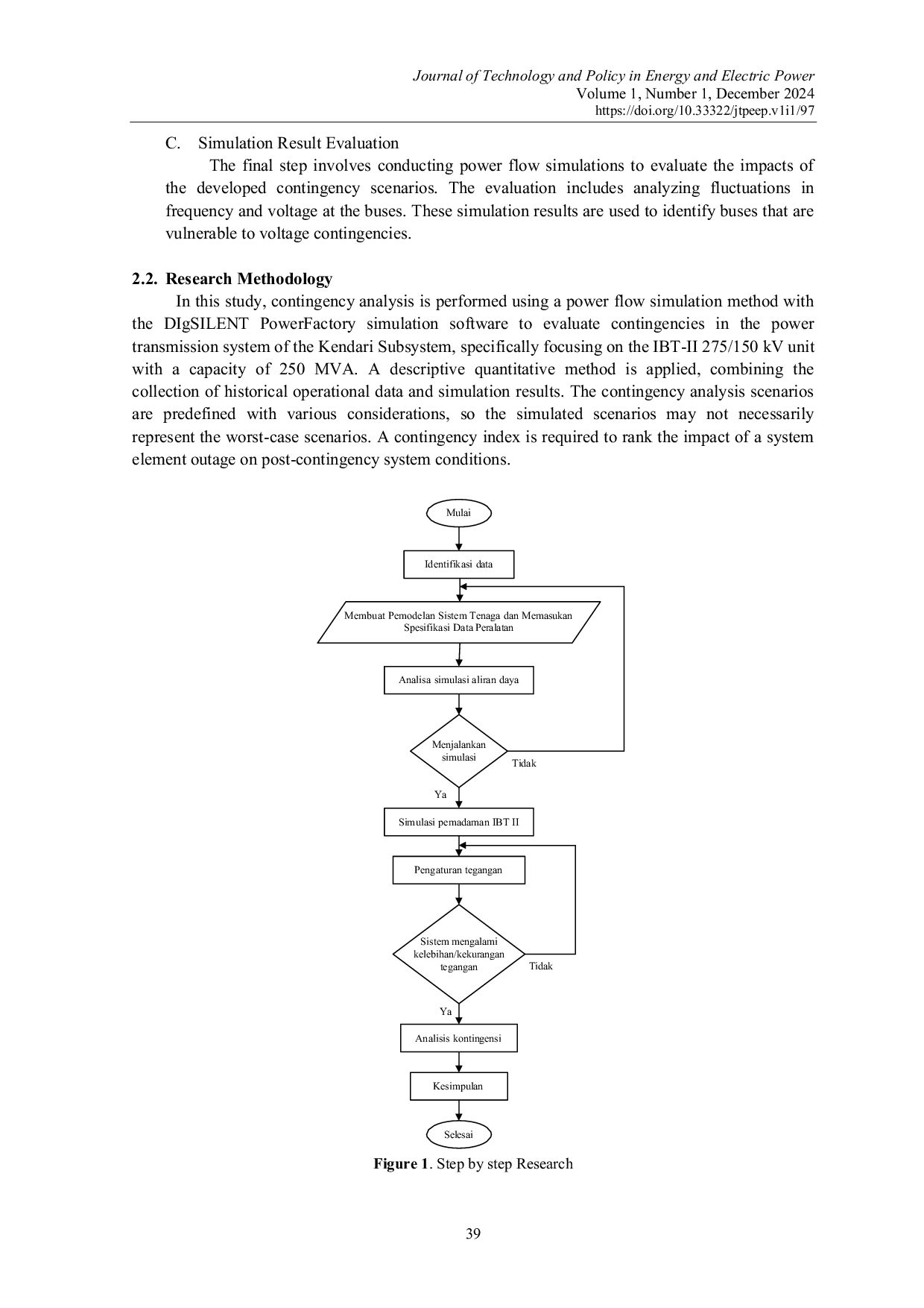 JURIS Contingency Analysis of the Kendari Electrical System A Case Study of IBT II 250 MVA