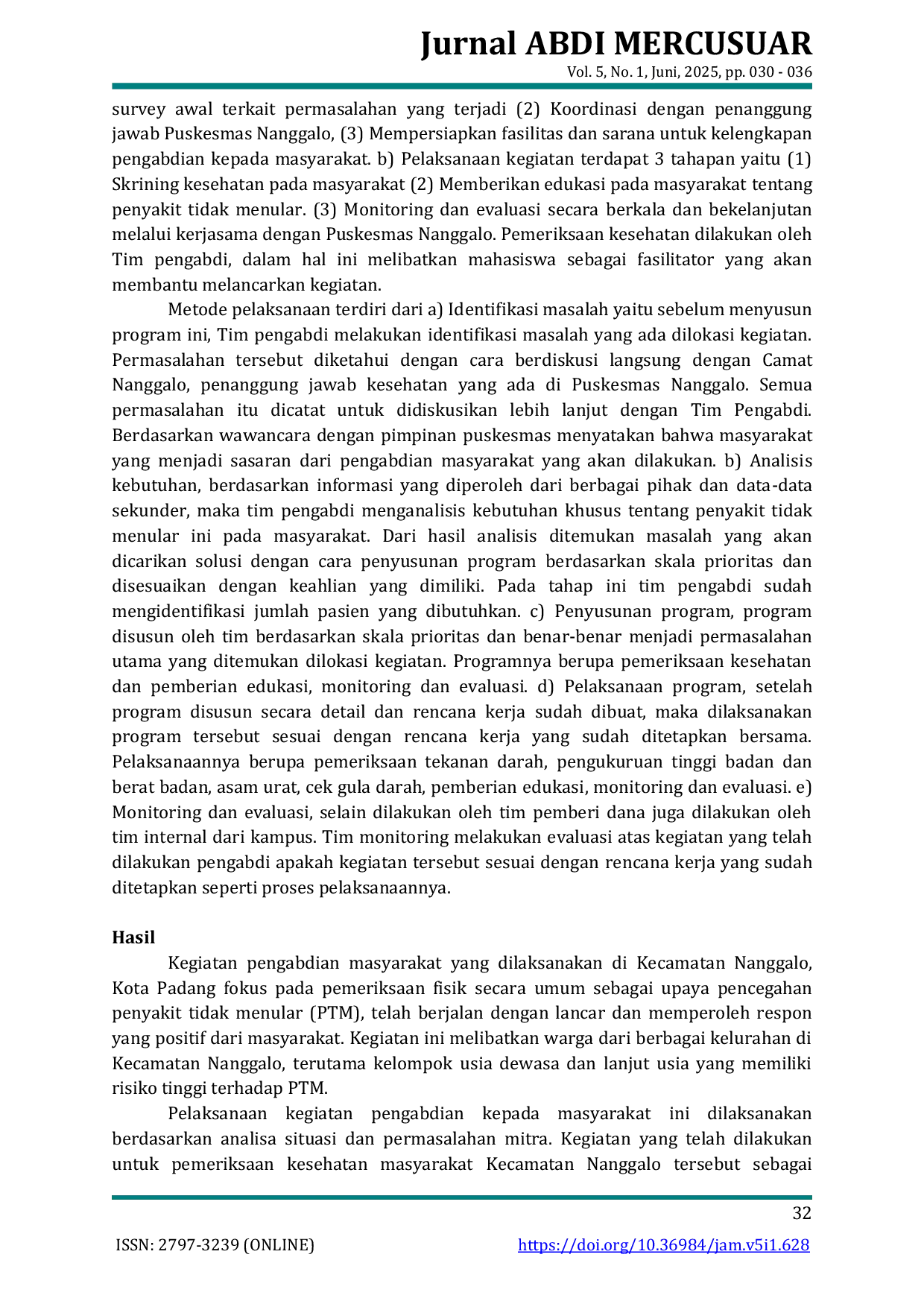 JURIS Pemeriksaan Kesehatan Gratis Di Kantor Camat Nanggalo Kota Padang