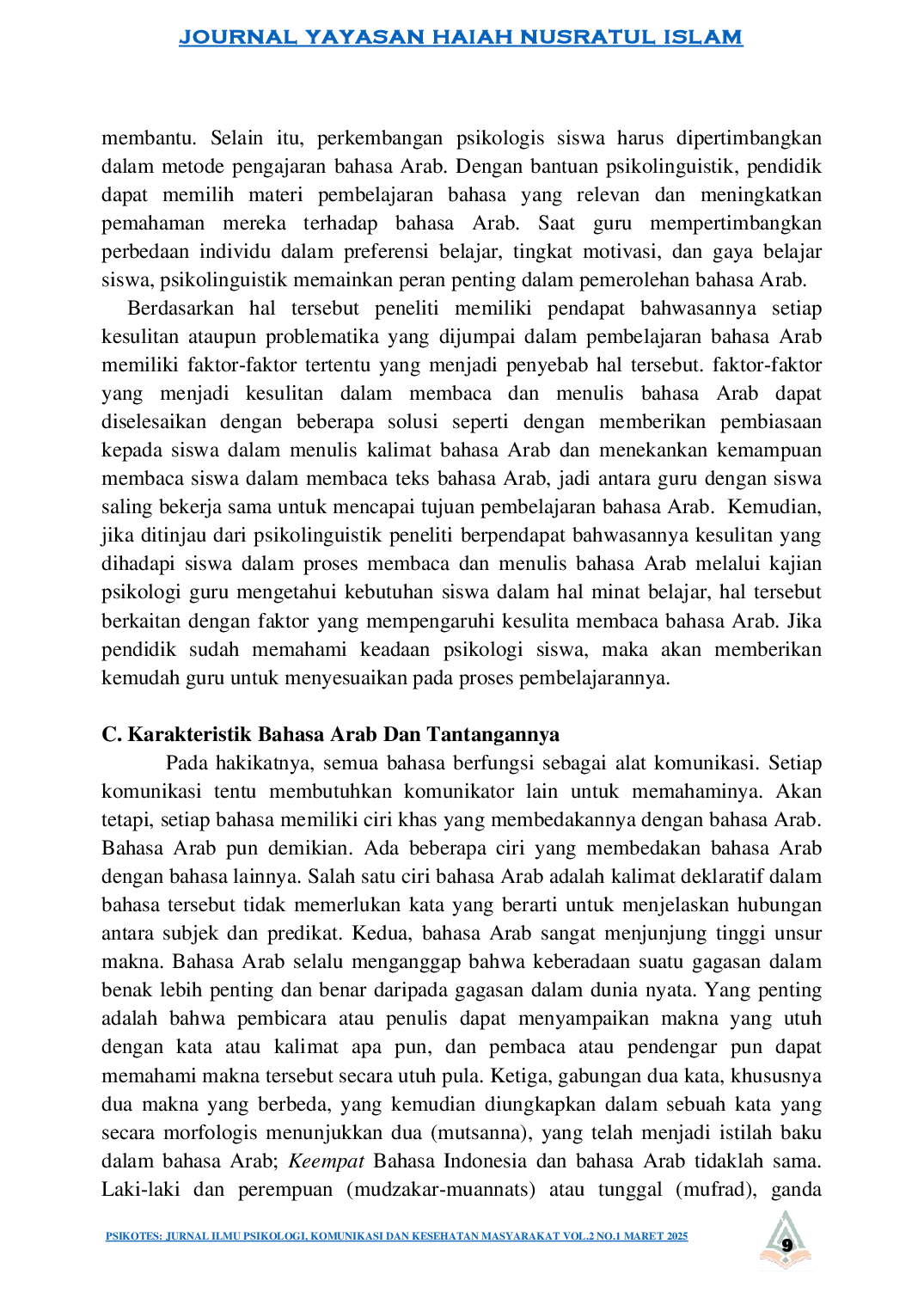 juris Analisis Kesulitan Membaca Dan Menulis Dalam Bahasa Arab Perspektif Psikolinguistik