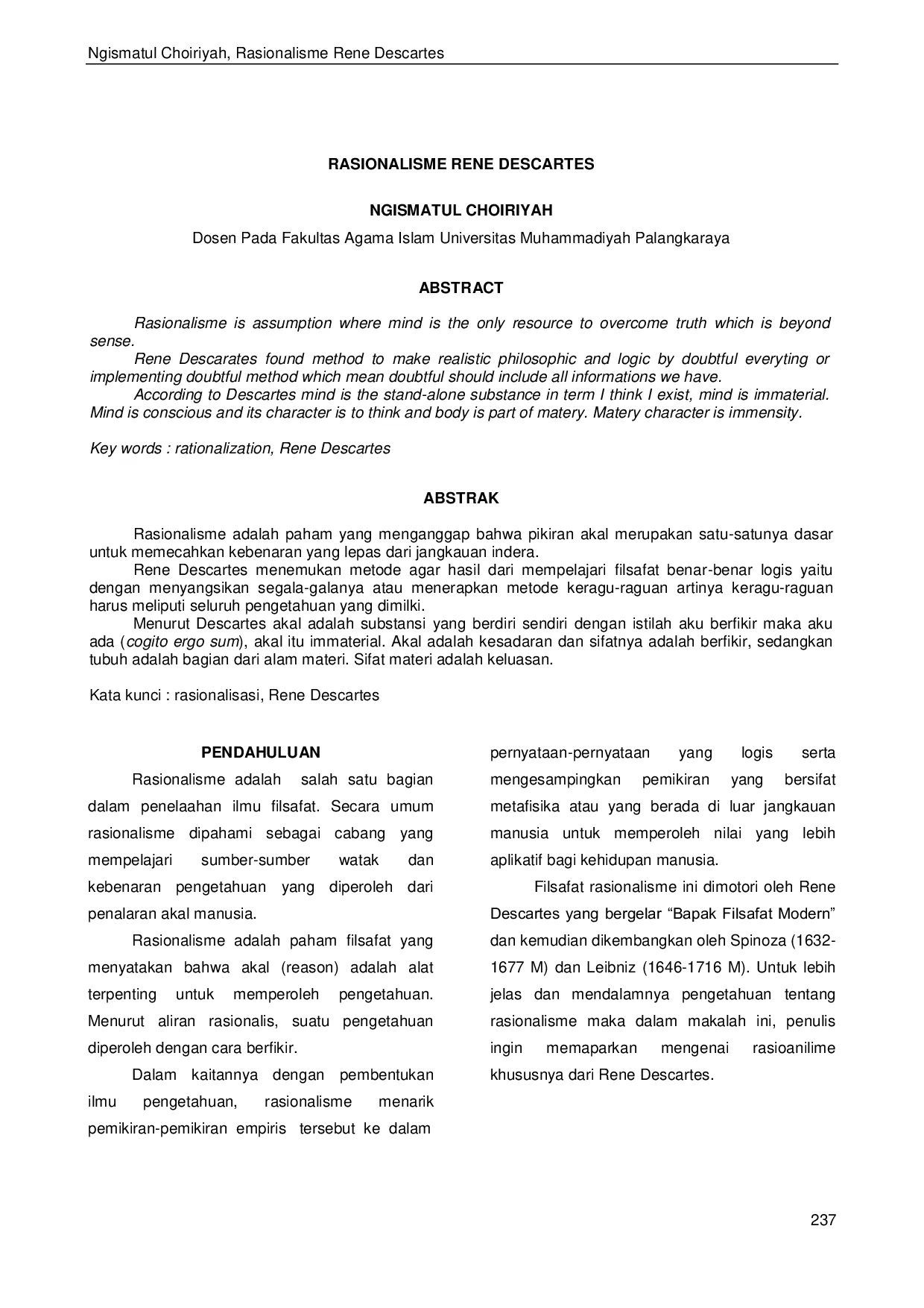 JURIS Rasionalisme Rene Descartes