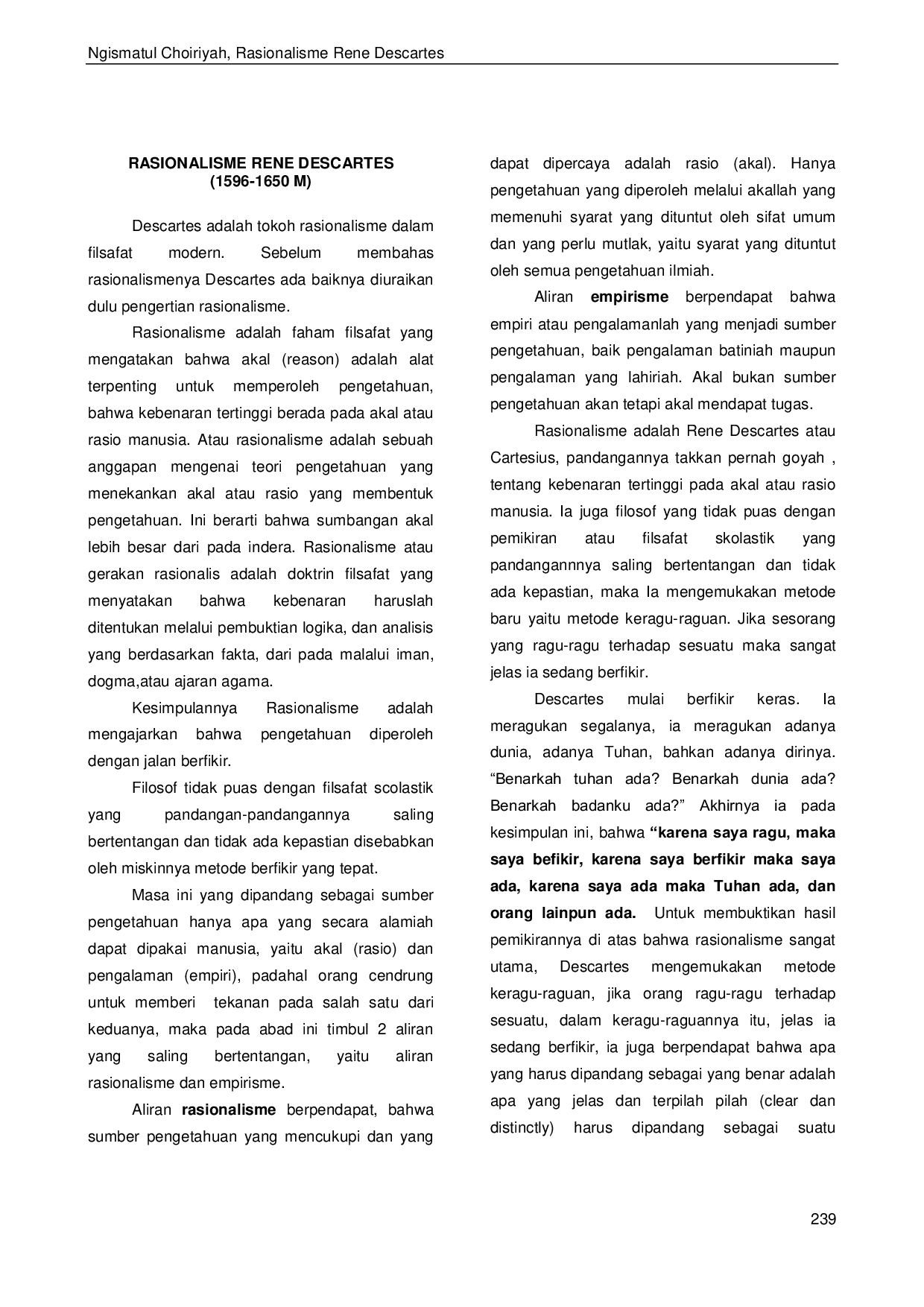 JURIS Rasionalisme Rene Descartes