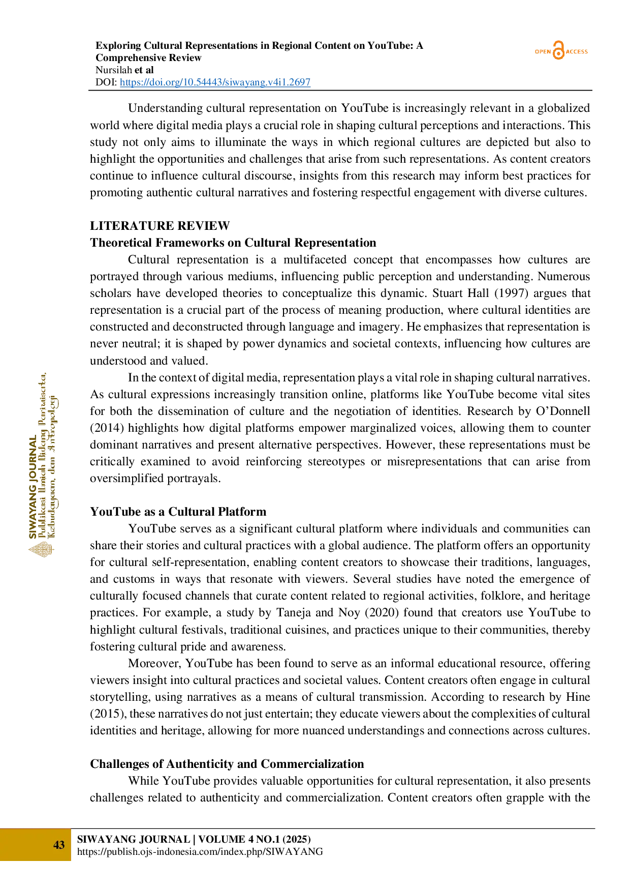 JURIS Exploring Cultural Representations in Regional Content on YouTube A Comprehensive Review