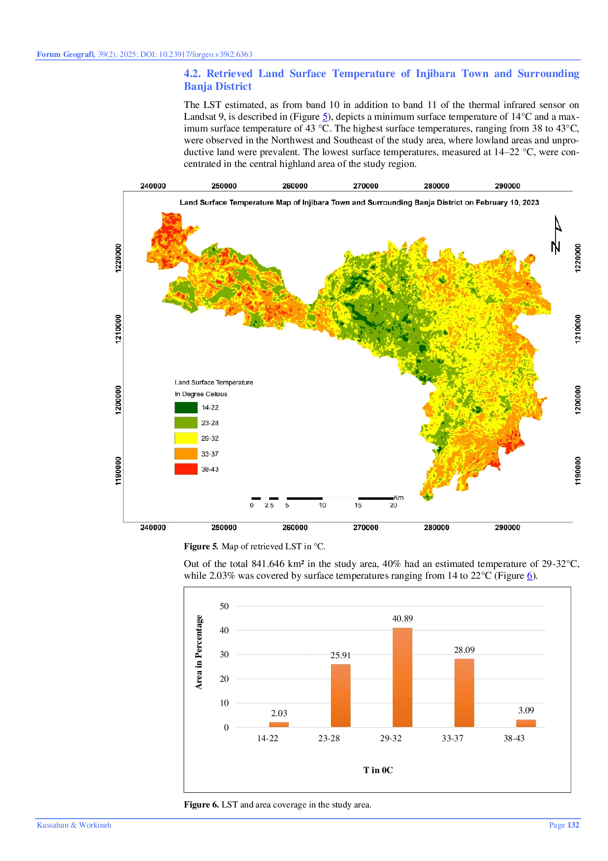 JURIS Land Surface Temperature Retrieval from Landsat 9 Satellite Data in the Case of Injibara Town and the Surrounding Banja District Awi Nationality Administrative Zone Amhara Ethiopia