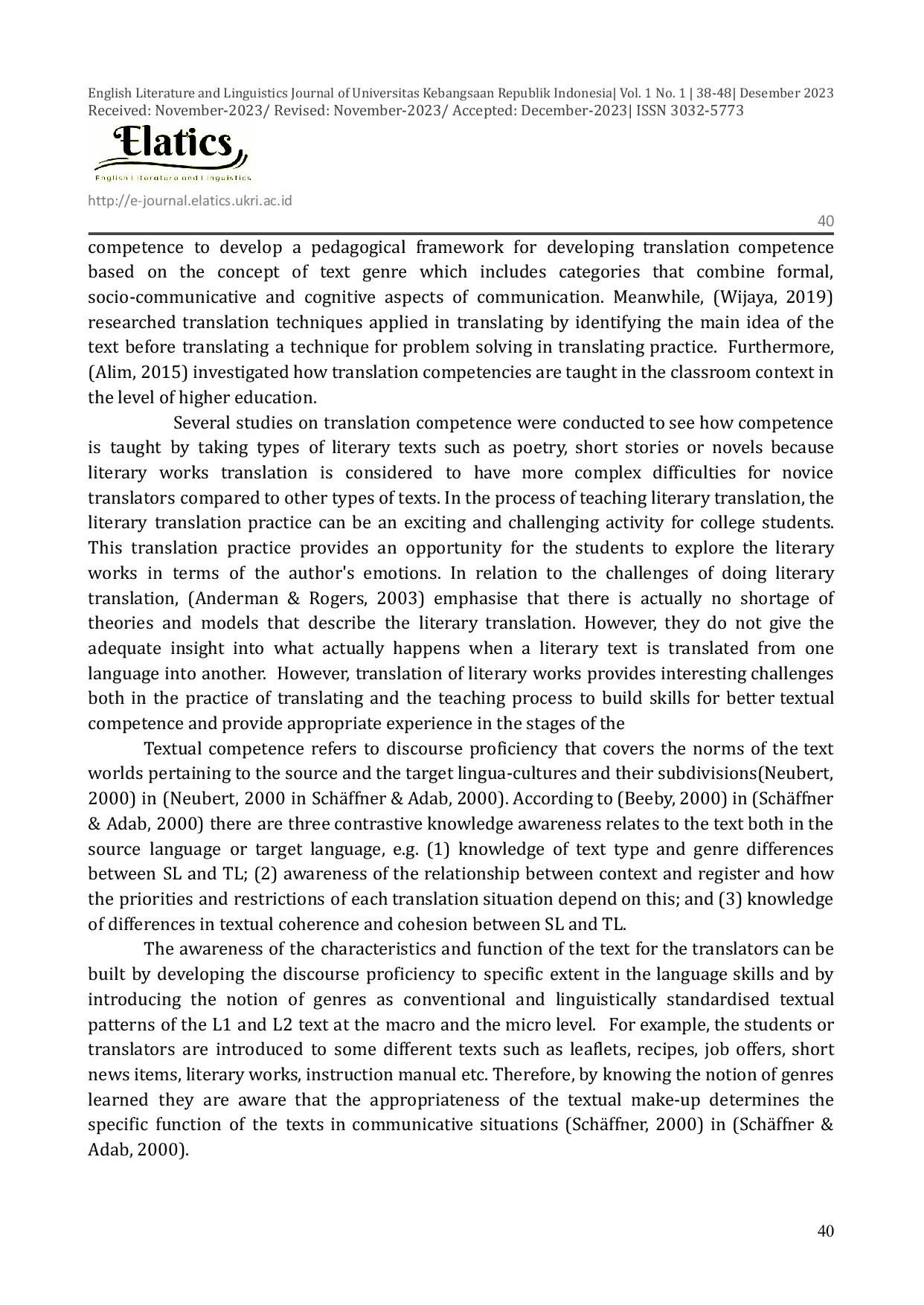 JURIS Textual Competence in Translating Poetry Classroom Experiences Practice Sri Handayani