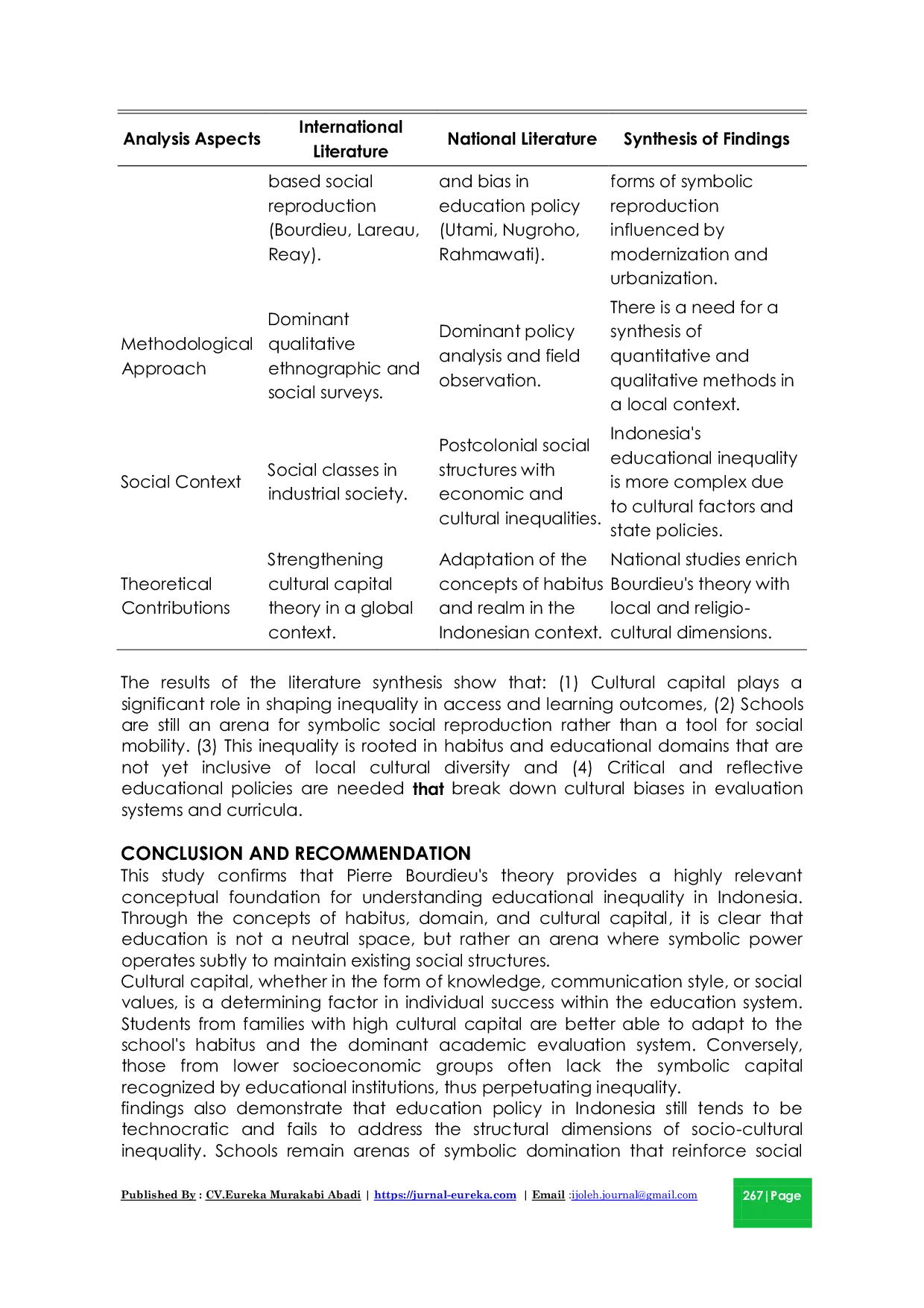 JURIS Cultural Capital and Educational Inequality A Critical Analysis of Bourdieu s Thought in the Context of Indonesian Education