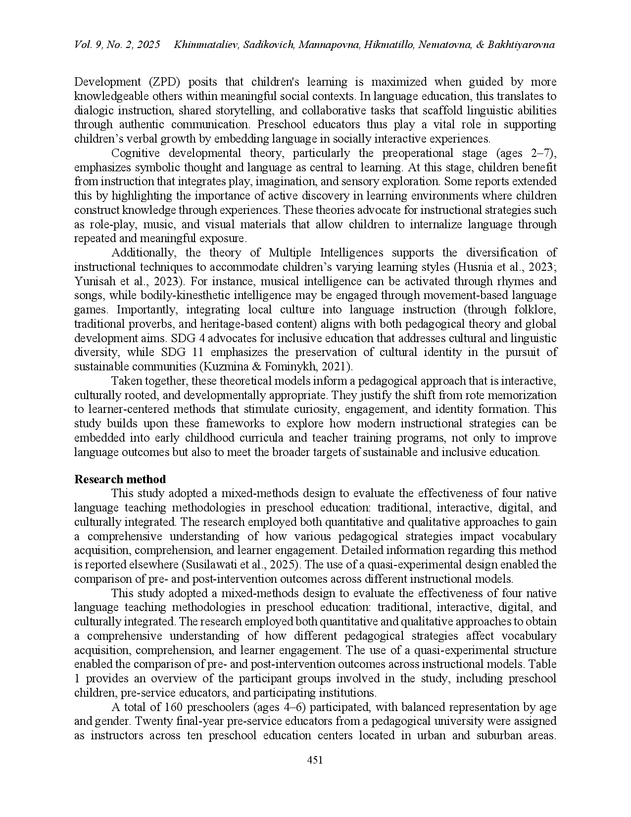 juris Enhancing Native Language Pedagogy in Preschool Education Integrating Cultural Contexts and Sustainable Development Goals SDGs