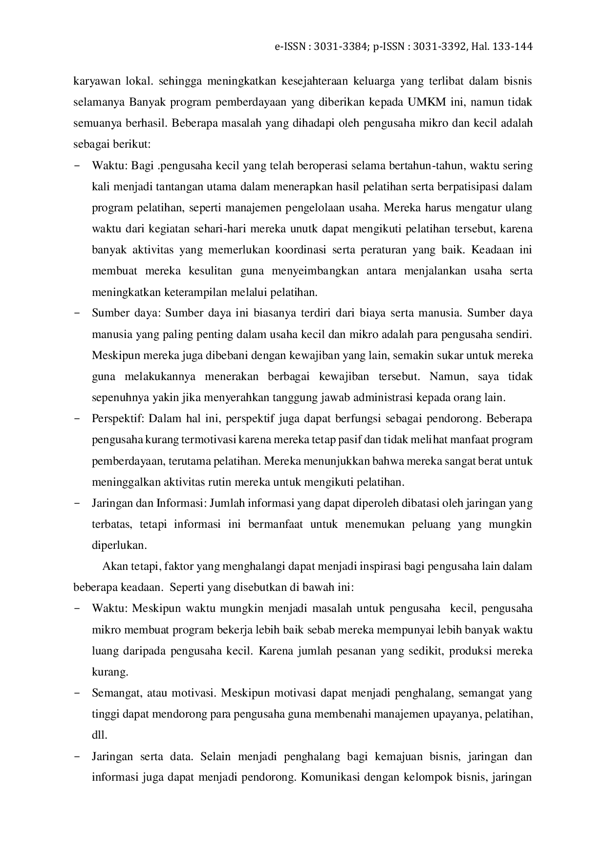 JURIS Pemberdayaan Usaha Kecil dan Mikro Kendala yang Dihadapi dan Solusinya