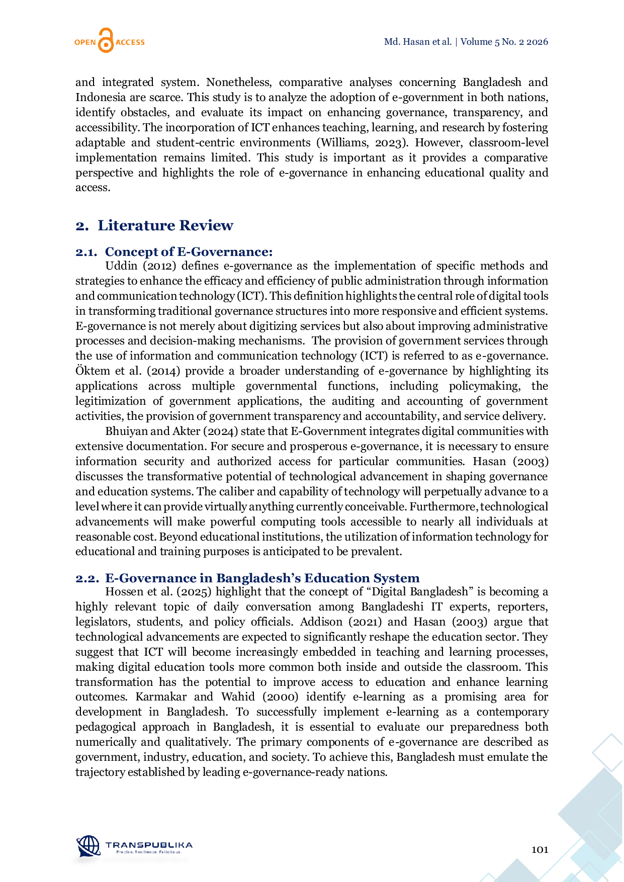 JURIS E Governance Implementation in the Education System A Comparative Study in Bangladesh and Indonesia