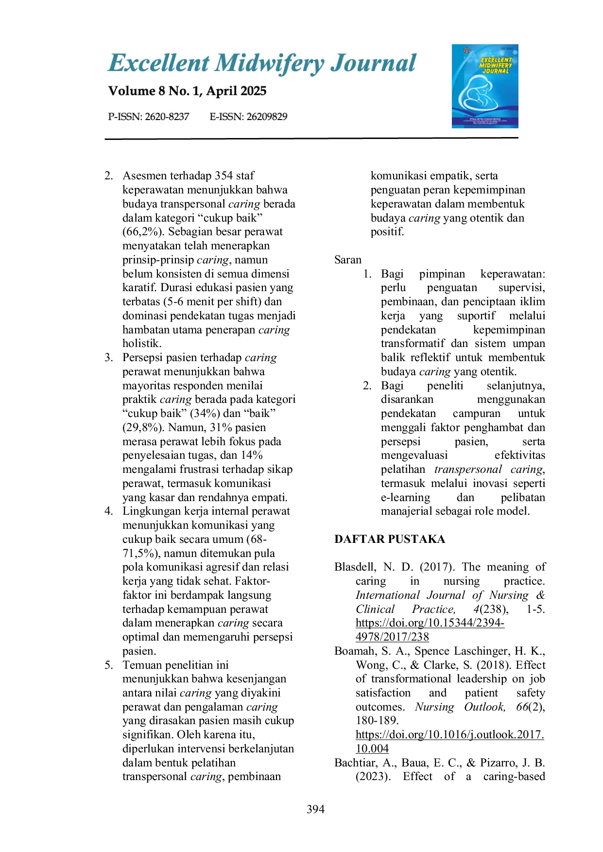 JURIS Caring Perawat di Ruang Rawat Jalan dan Rawat Inap