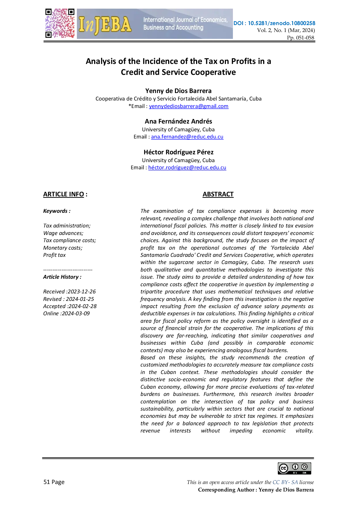 JURIS Analysis of the Incidence of the Tax on Profits in a Credit and Service Cooperative