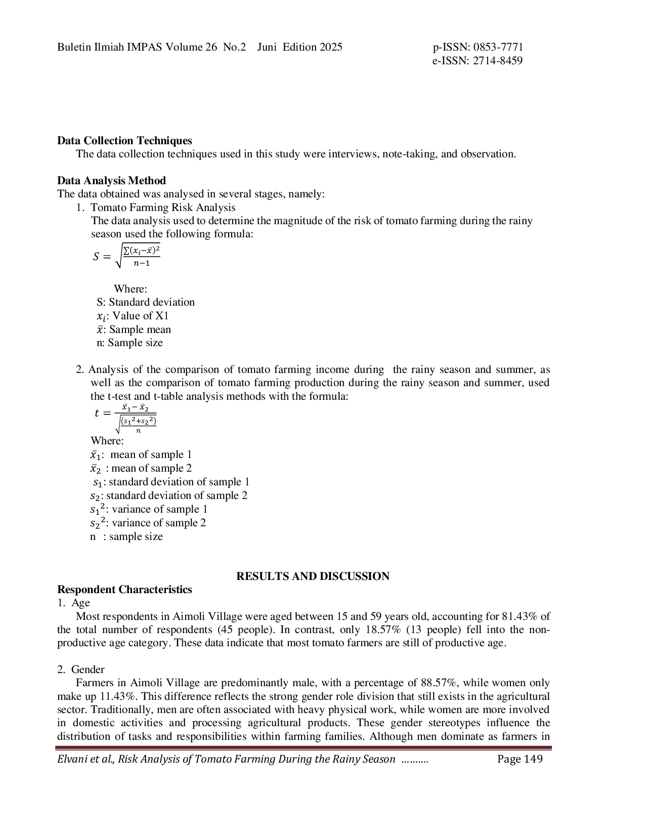 JURIS Risks of Tomato Farming During the Rainy Season in Aimoli Village West Alor District