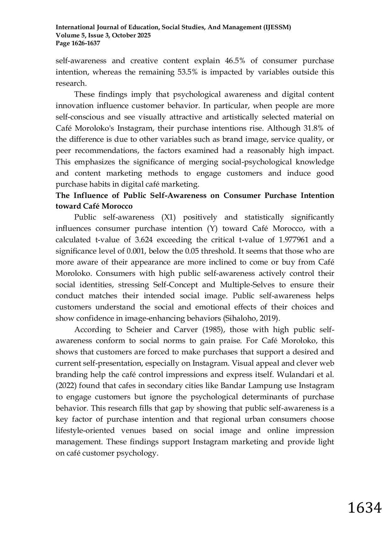 JURIS The Influence of Public Self Awareness and Creative Content on Instagram Toward Consumer Purchase Intention