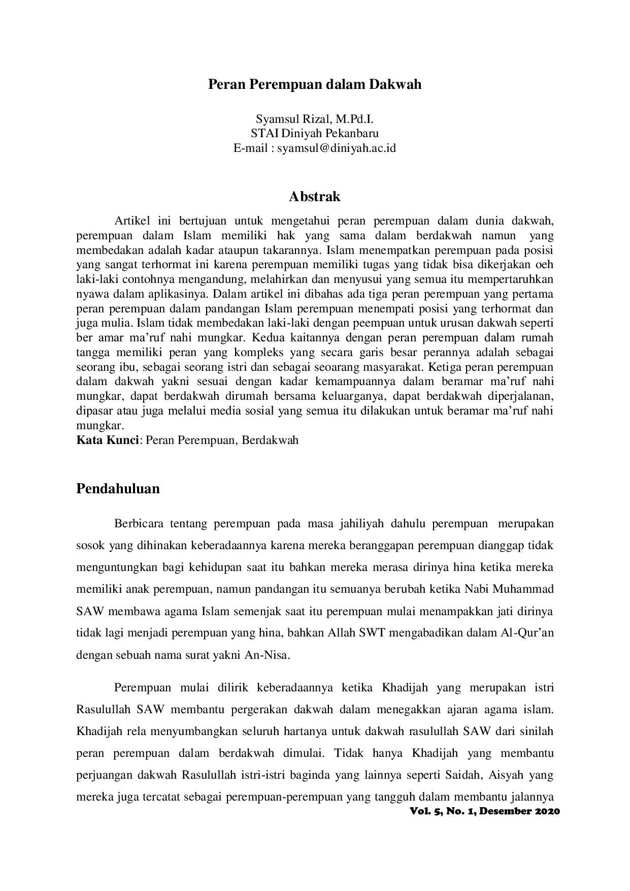 JURIS Peran Perempuan dalam Dakwah