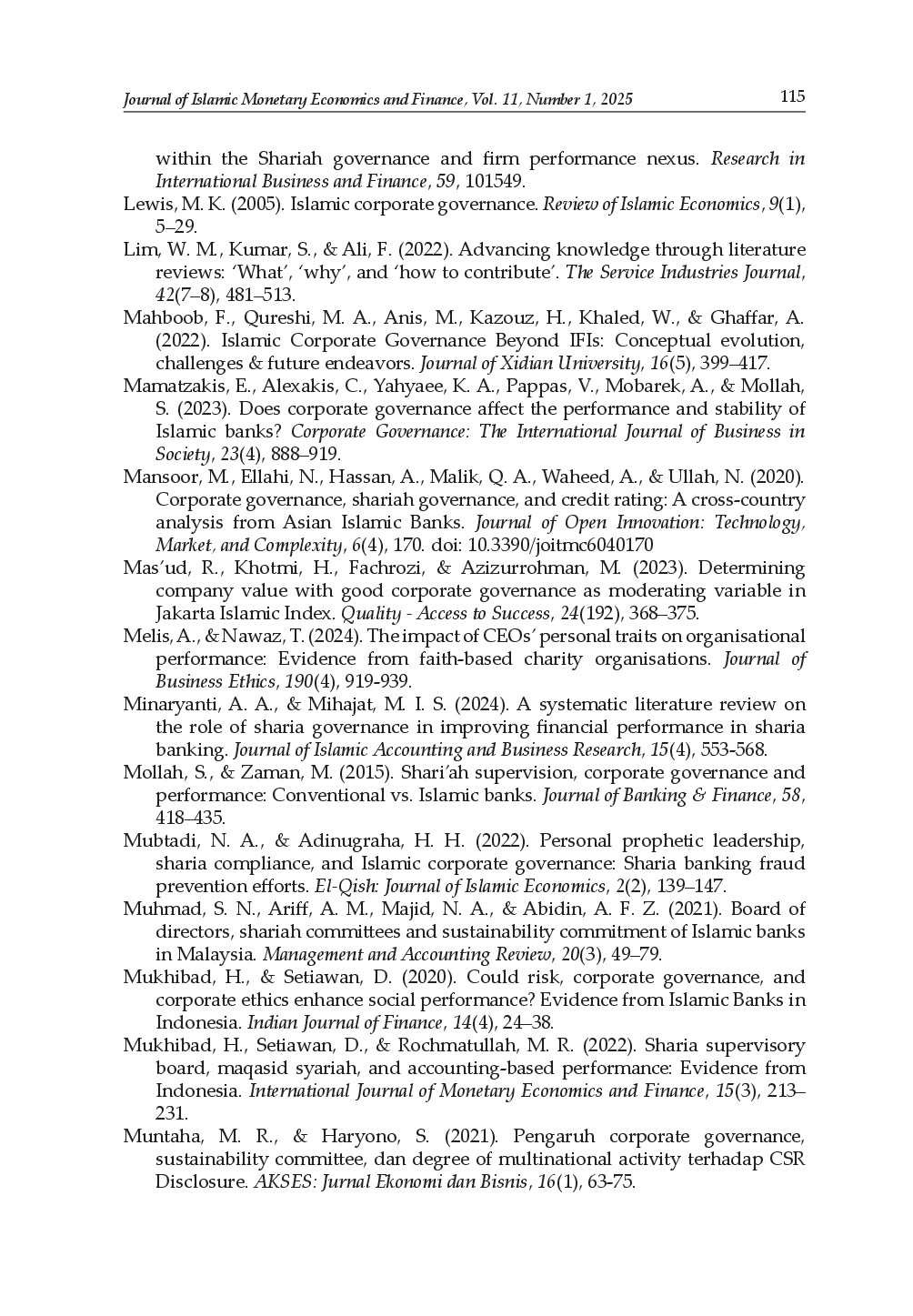 juris A Literature Review of Updated Islamic Corporate Governance Elements Implications for Indonesia