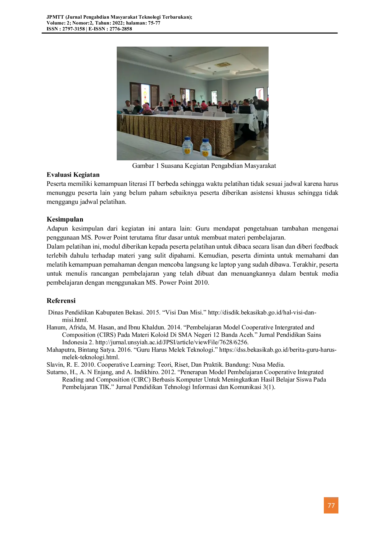 JURIS Pengenalan Dasar Fitur Ms Power Point 2010 Sebagai Media Pengajaran Interaktif Bagi Guru SD Negeri Bekasi