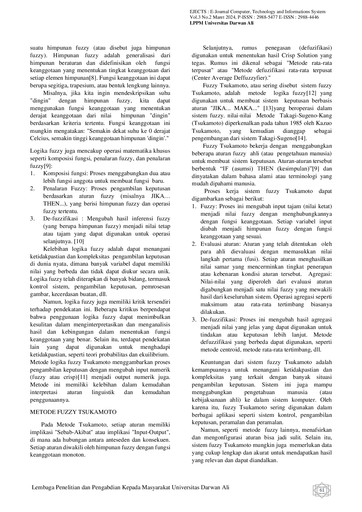 JURIS Analisis Persediaan Jumlah Stok Ayam Pada Penjualan Ayam Goreng Drakor Menggunakan Fuzzy Tsukamoto