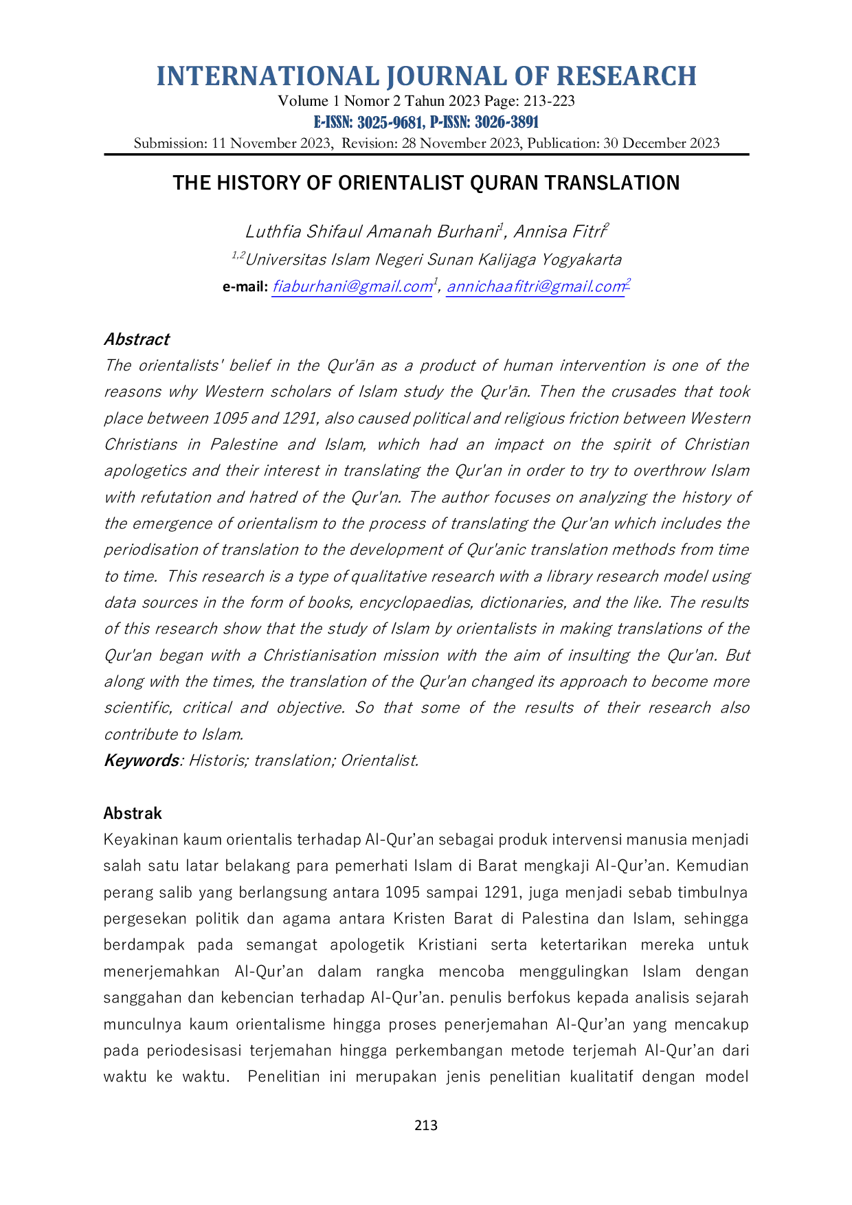 JURIS The History of Orientalist Quran Translation