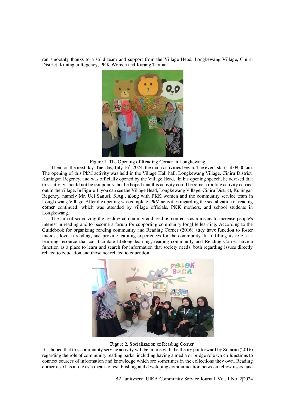 juris Improving Literacy through Reading Corner in Longkewang Village Kuningan