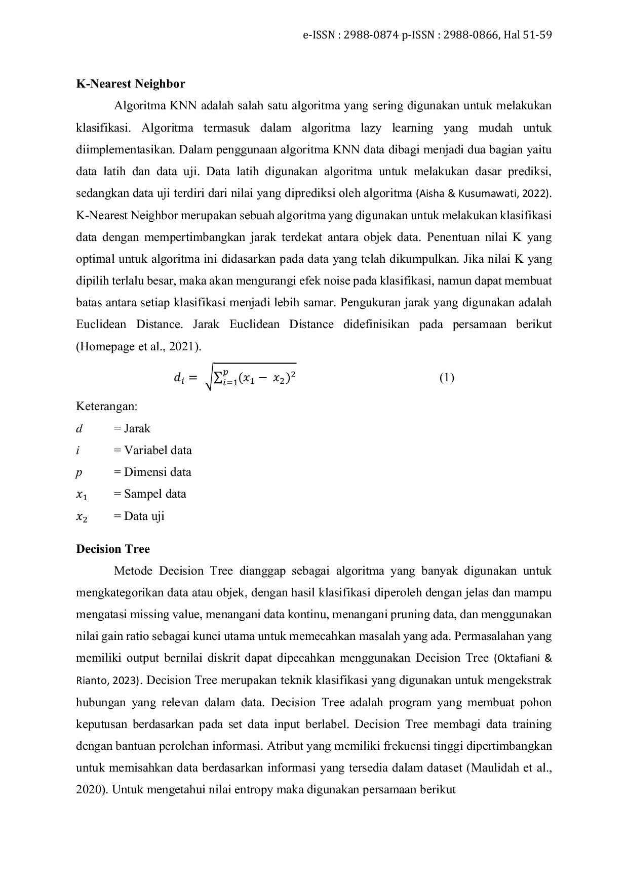 JURIS Perbandingan Metode K Nearest Neighbor Dan Decision Tree Pada Sistem Rekomendasi Laptop