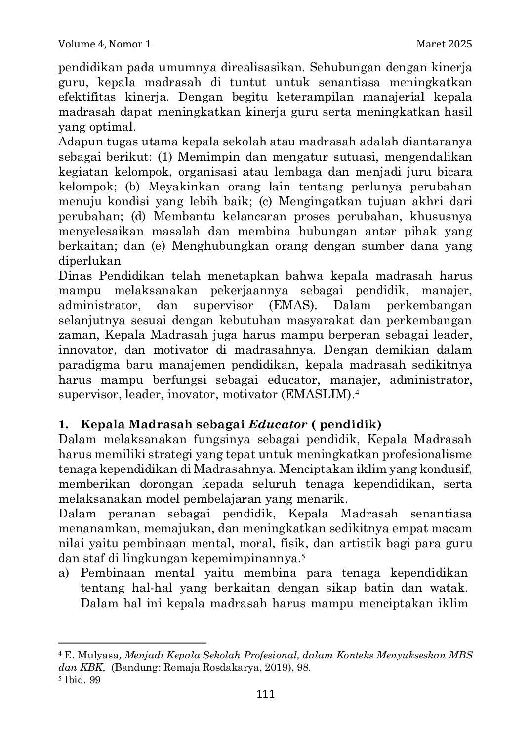 JURIS Kompetensi Manajerial Kepala Madrasah dalam Meningkatkan Kinerja Guru