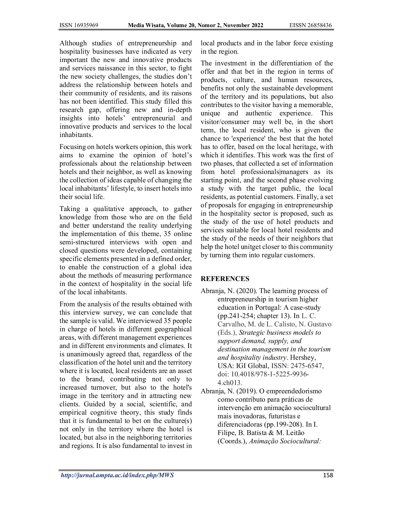 JURIS Entrepreneurship in Hospitality and The Hotels in The Social Lifestyle of Residents