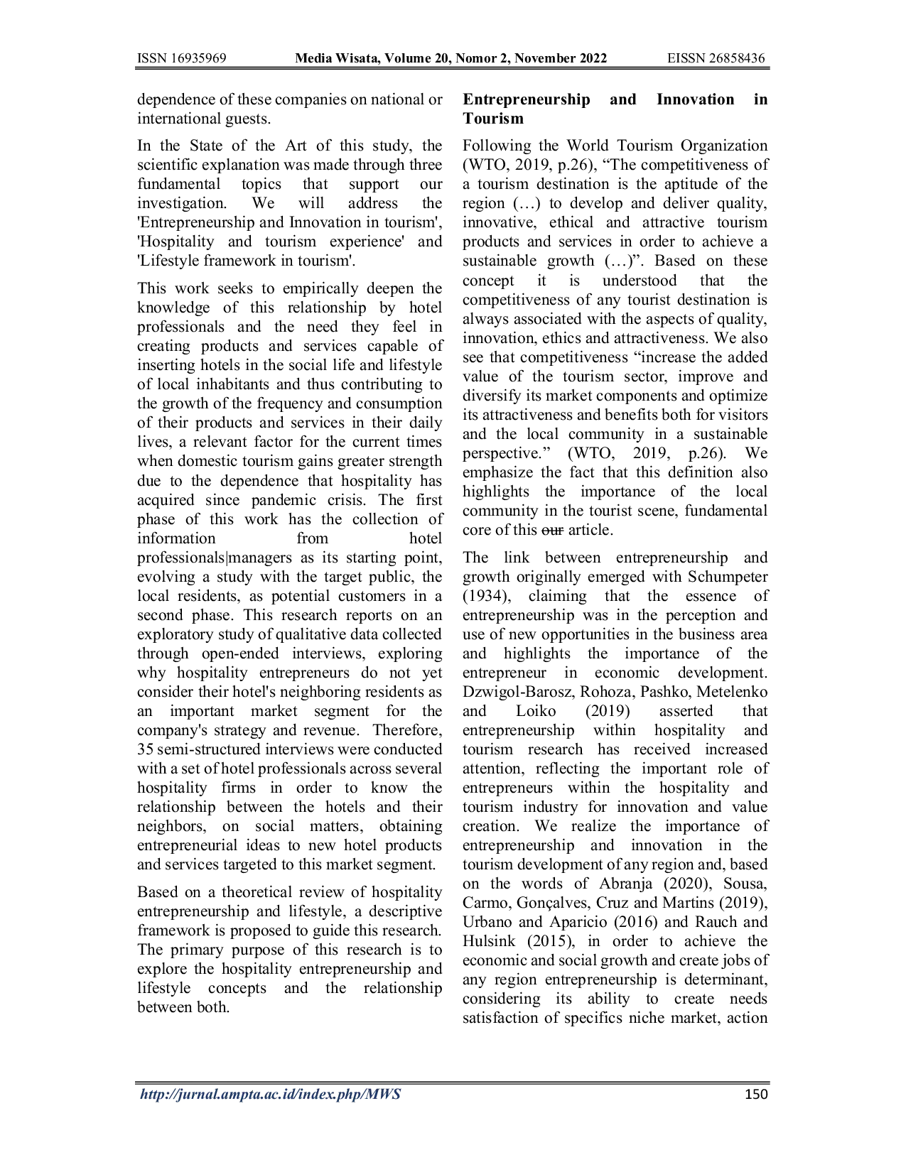 JURIS Entrepreneurship in Hospitality and The Hotels in The Social Lifestyle of Residents
