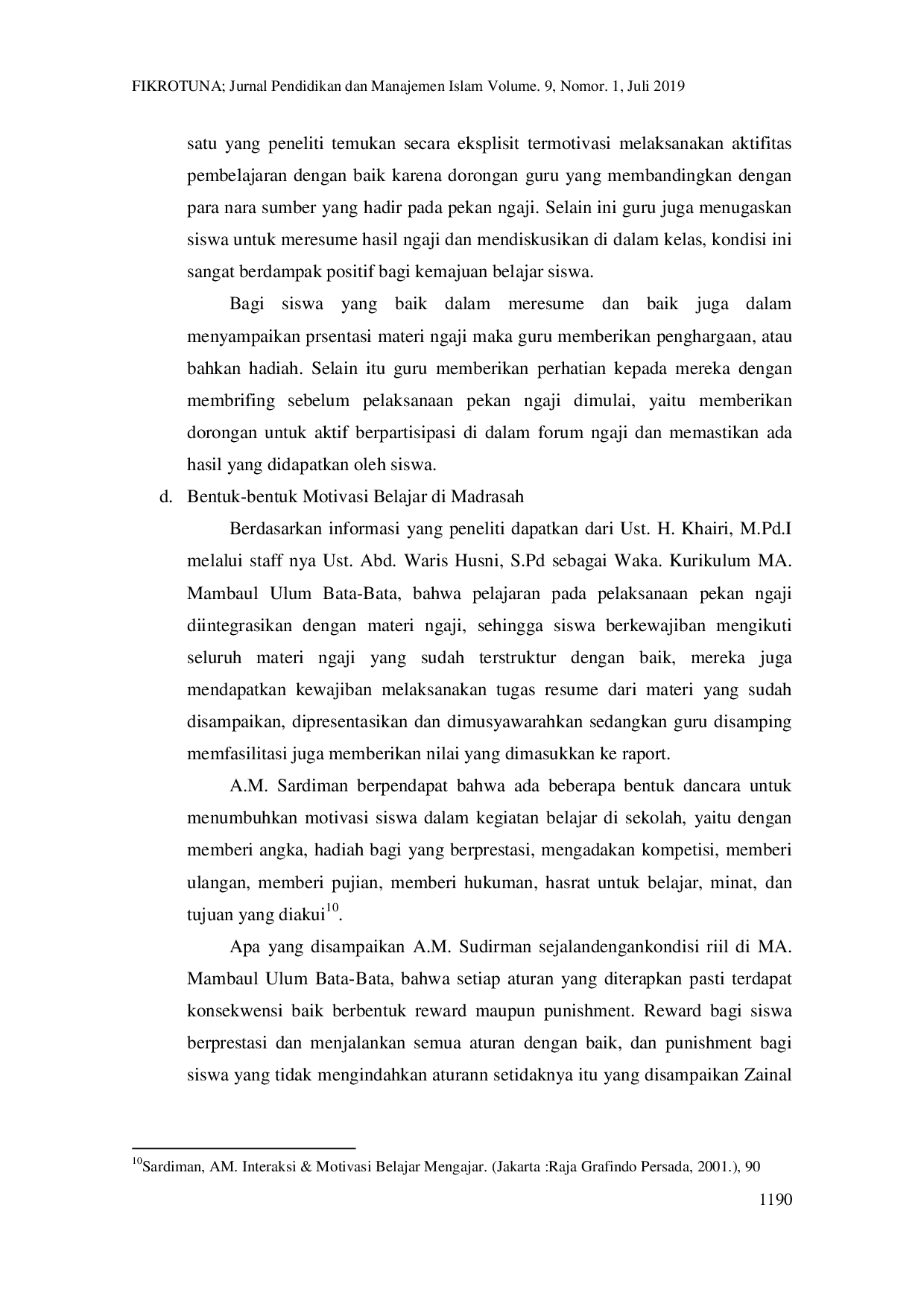 JURIS Pekan Ngaji dan Peningkatan Motivasi Belajar Siswa Kelas X MA C Mambaul Ulum Bata Bata