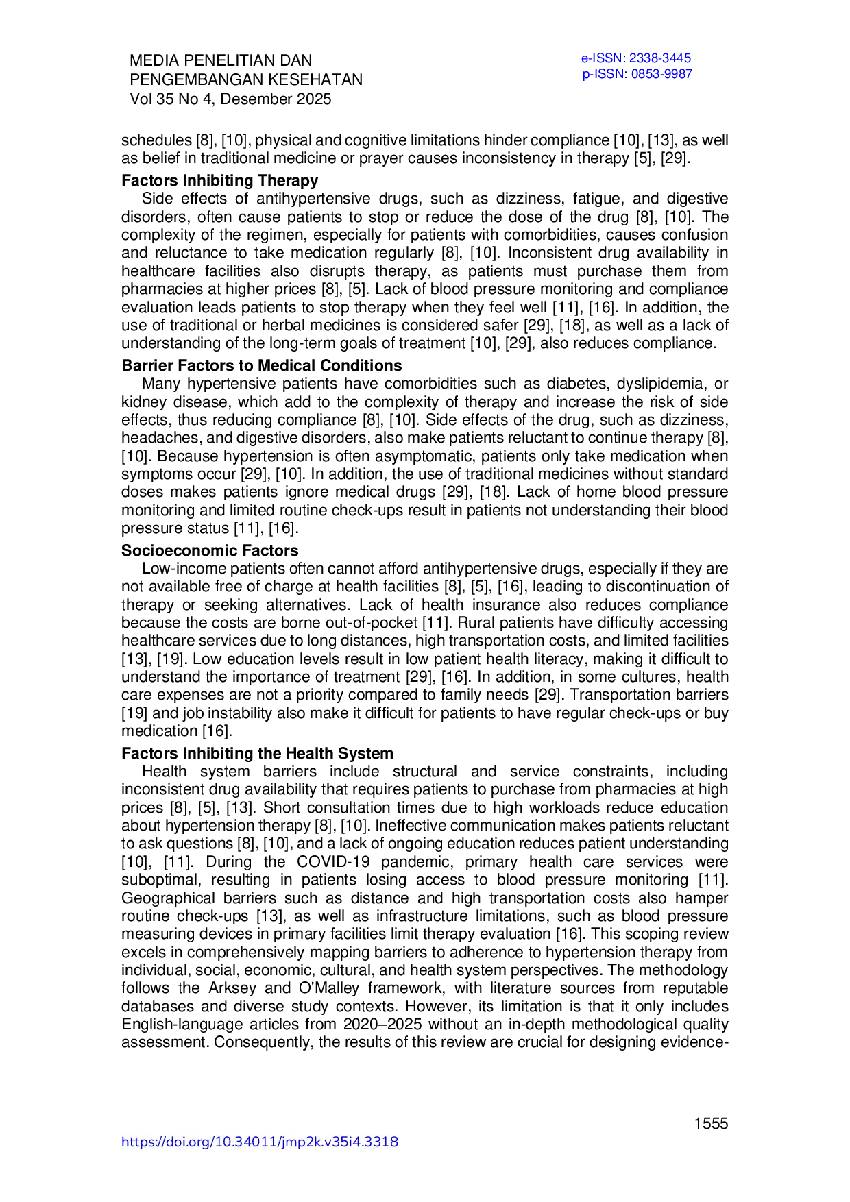 JURIS Barriers To Hypertension Therapy Adherence A Scoping Review