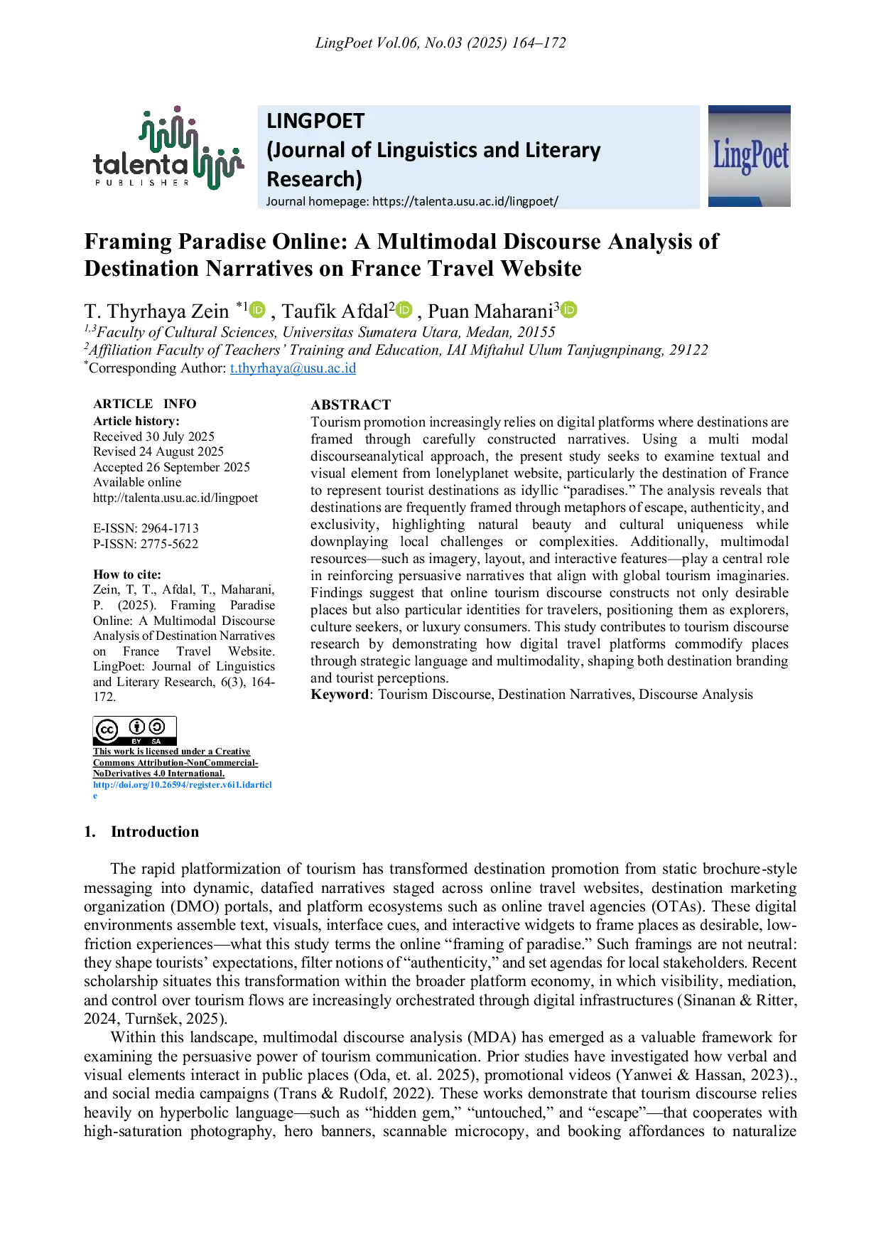 JURIS Framing Paradise Online A Multimodal Discourse Analysis of Destination Narratives on France Travel Website