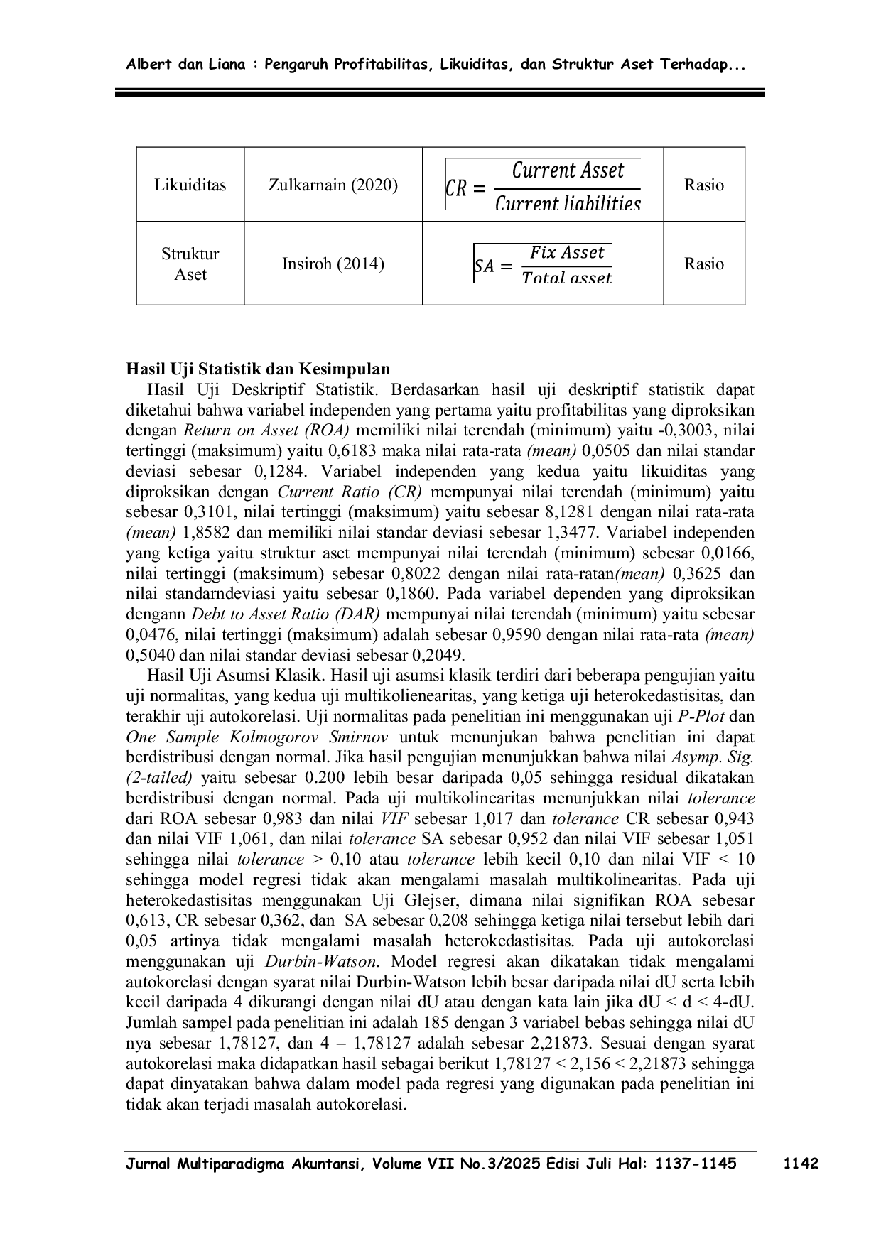 JURIS PENGARUH PROFITABILITAS LIKUDITAS DAN STRUKTUR ASET TERHADAP STRUKTUR MODAL PERUSAHAAN KONSUMEN PRIMER