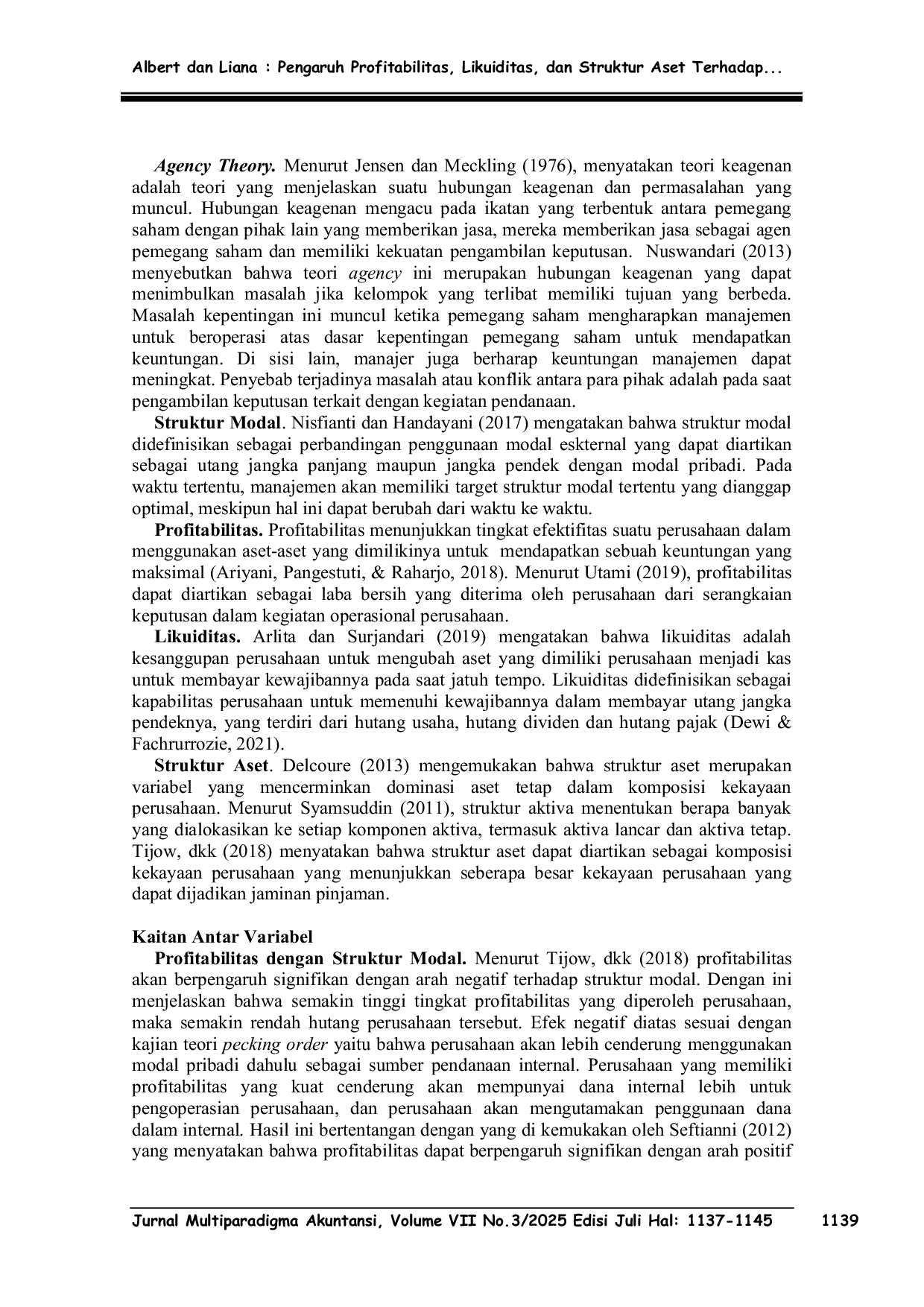 JURIS PENGARUH PROFITABILITAS LIKUDITAS DAN STRUKTUR ASET TERHADAP STRUKTUR MODAL PERUSAHAAN KONSUMEN PRIMER