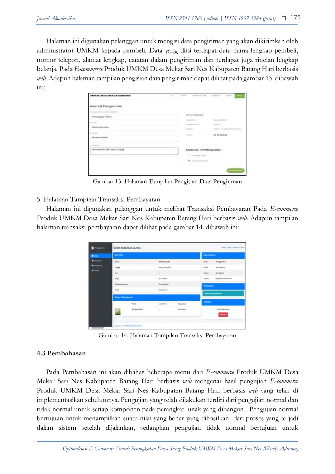 JURIS OPTIMALISASI E COMMERCE UNTUK PENINGKATAN DAYA SAING PRODUK UMKM DESA MEKAR SARI NES E Commerce Digital Marketing Mekar Sari Ness Village UMKM Website