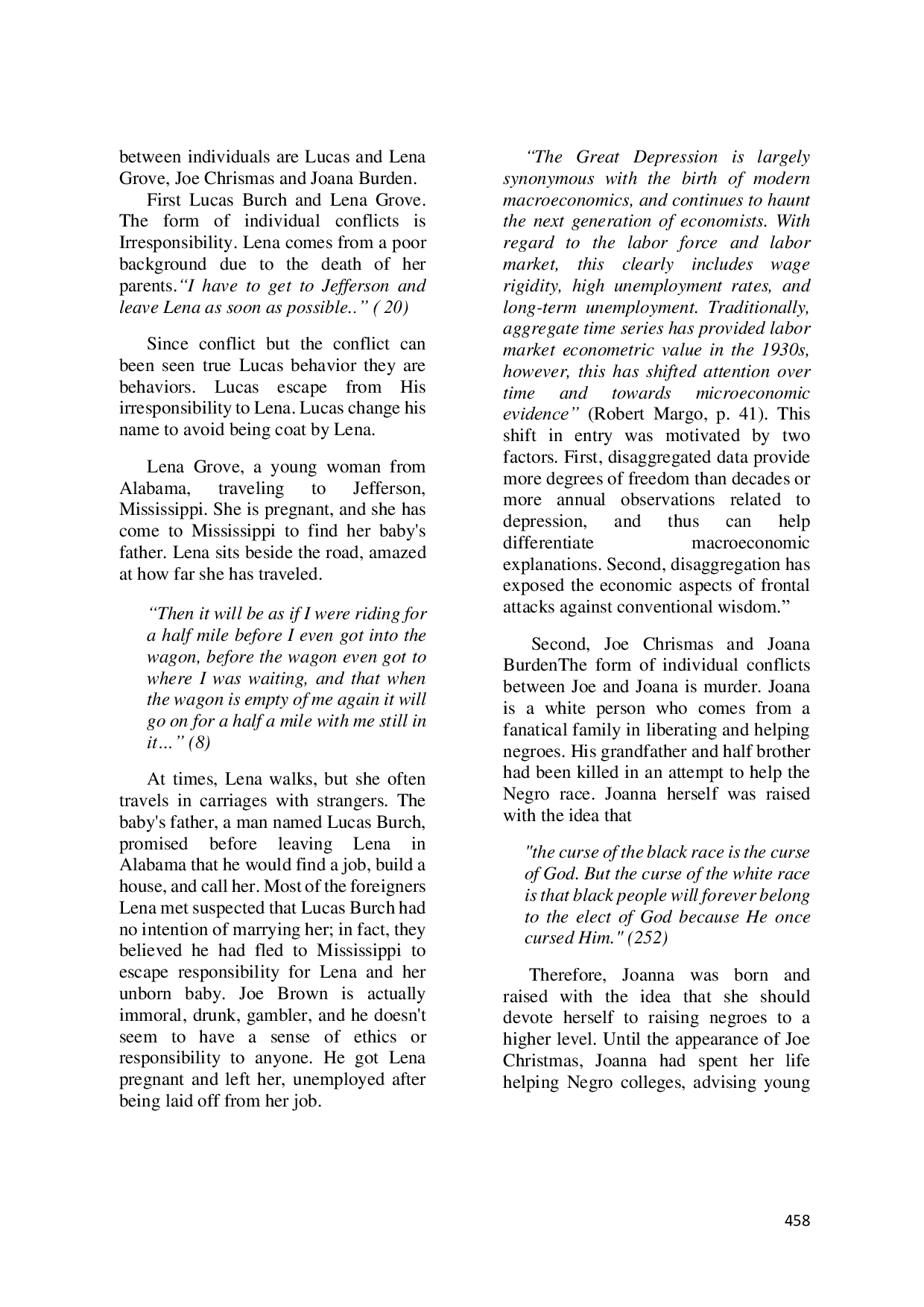 JURIS Social Conflicts in William Faulkner s Novel Light in August