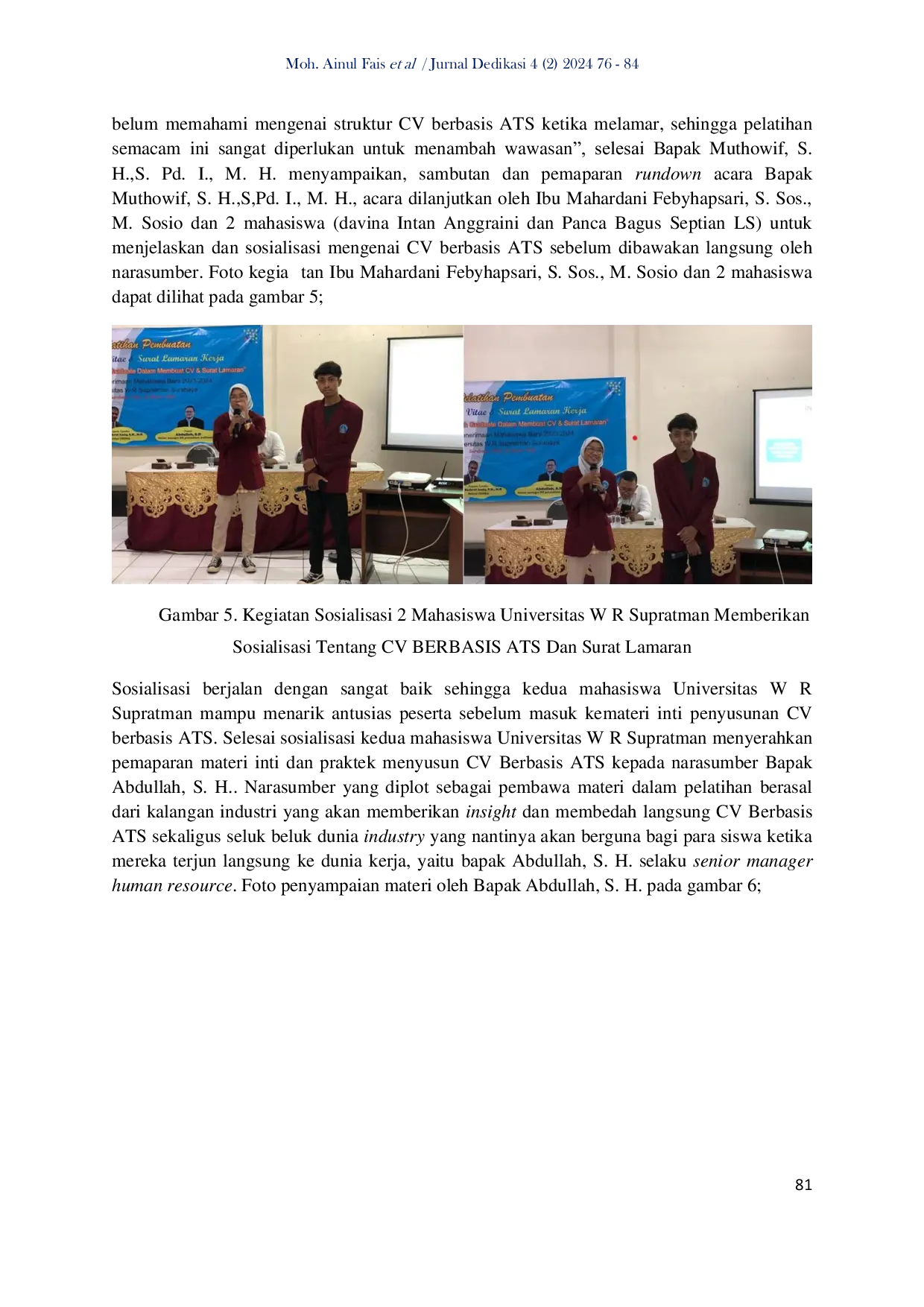 JURIS Pelatihan Profesionalisme Fresh Graduate dalam membuat CV Berbasis ATS