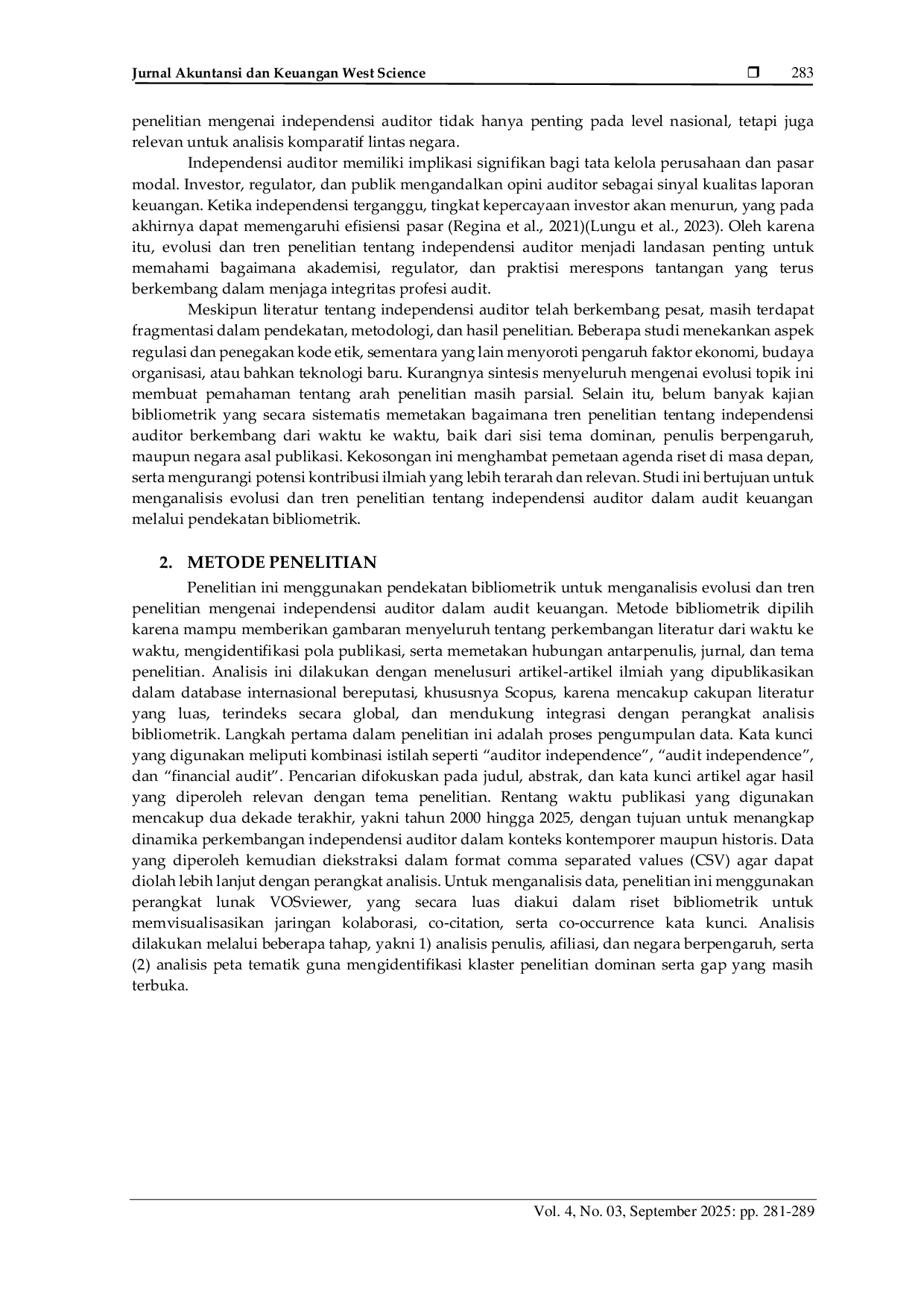 JURIS Evolusi dan Tren Penelitian tentang Independensi Auditor dalam Audit Keuangan