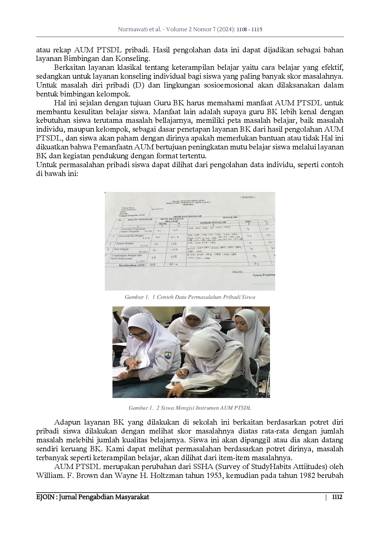 juris Penerapan Aum Ptsdl Dalam Pelayanan Bimbingan Dan Konseling Guna Mengetahui Kesulitan Belajar Siswa i Slta