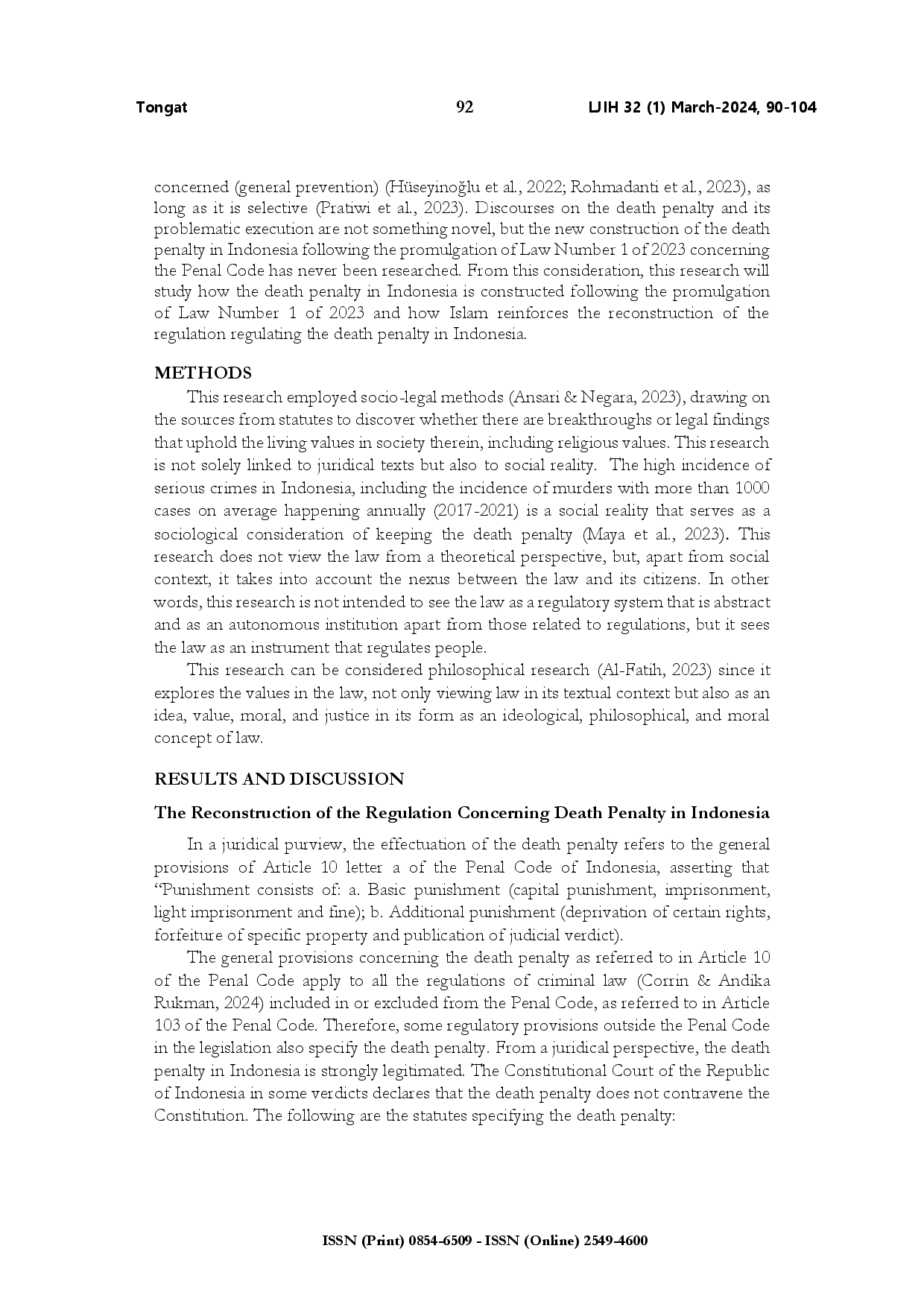 juris Death penalty in Indonesia between criminal law and Islamic law perspectives