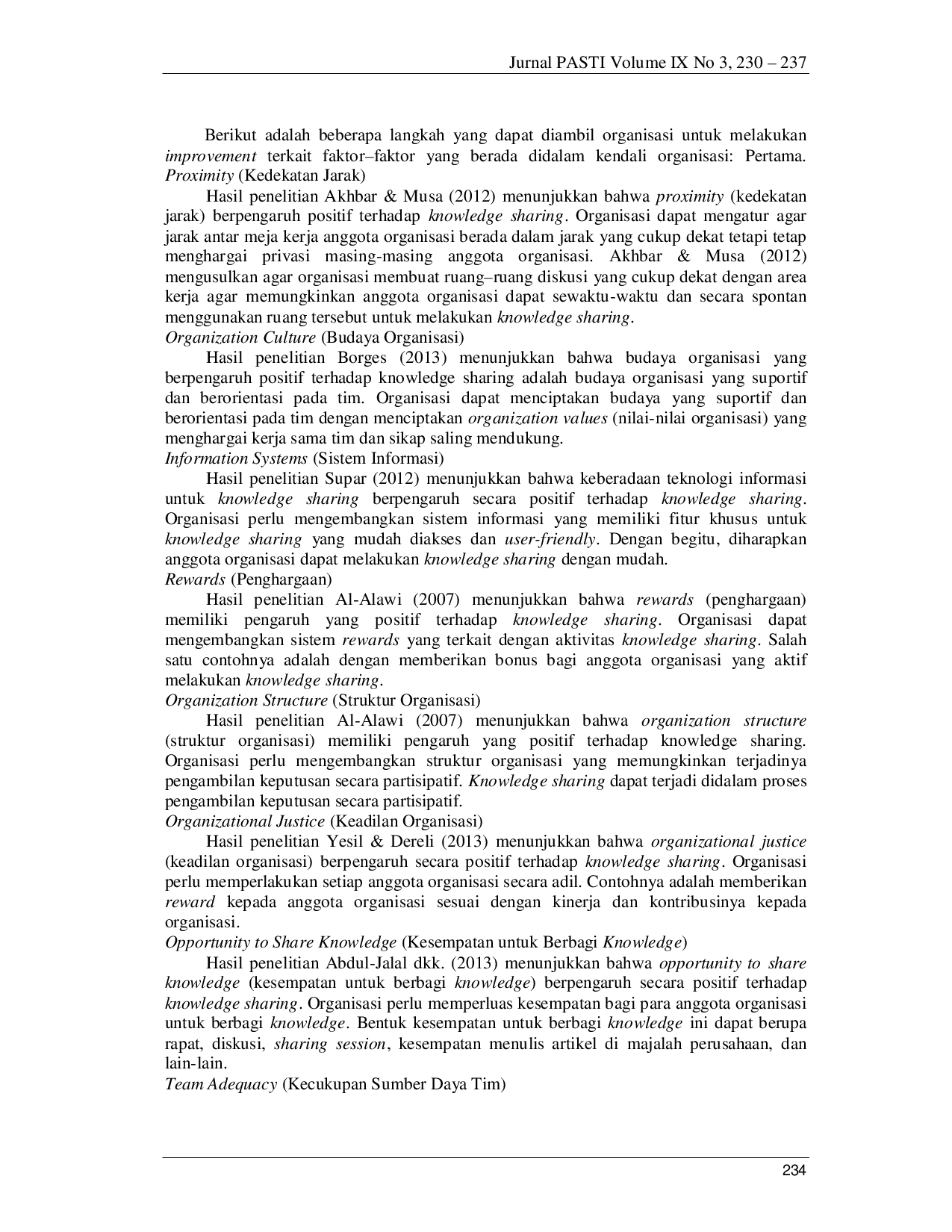 JURIS Meningkatkan Knowledge Sharing Di Organisasi Studi Literatur Terhadap Faktor Faktor Yang Mempengaruhi Knowledge Sharing