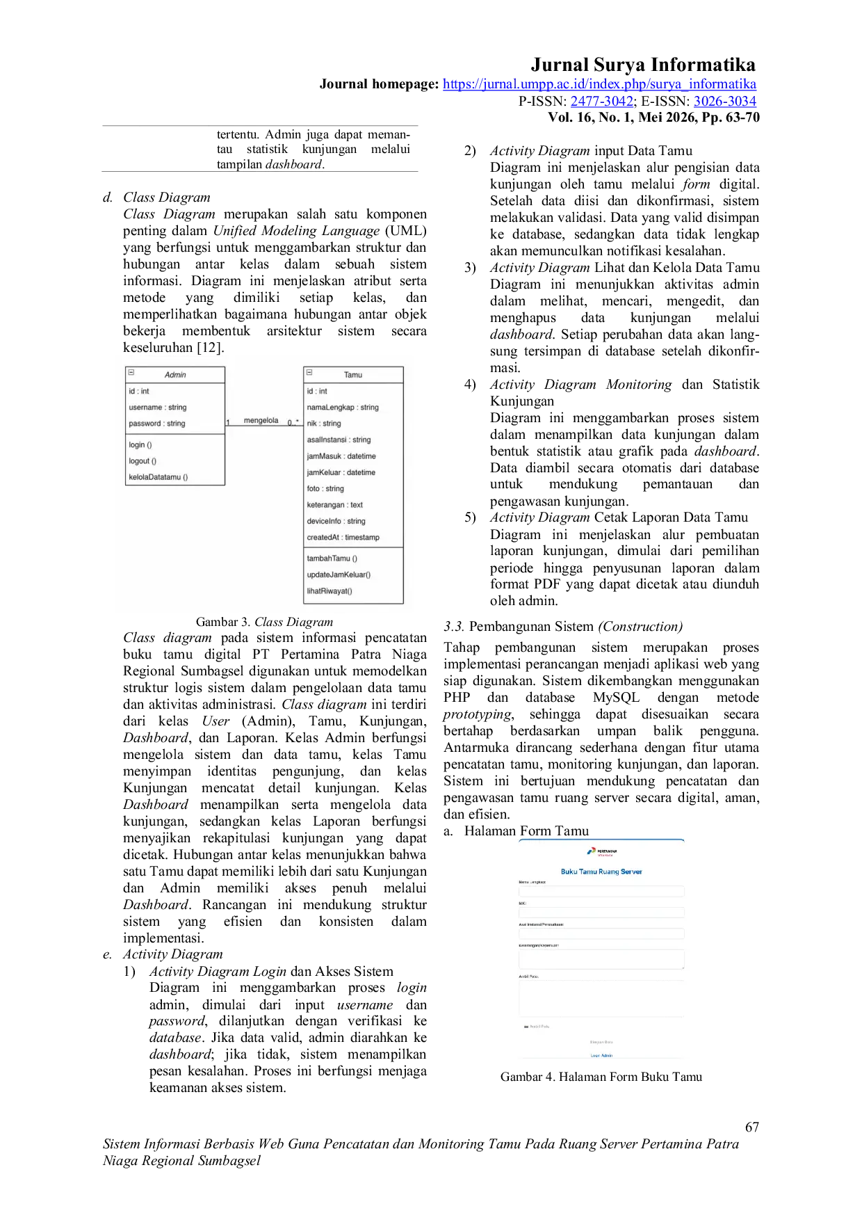 JURIS Sistem Informasi Berbasis Web Guna Pencatatan dan Monitoring Tamu Pada Ruang Server PT Pertamina Patra Niaga Regional SUMBAGSEL