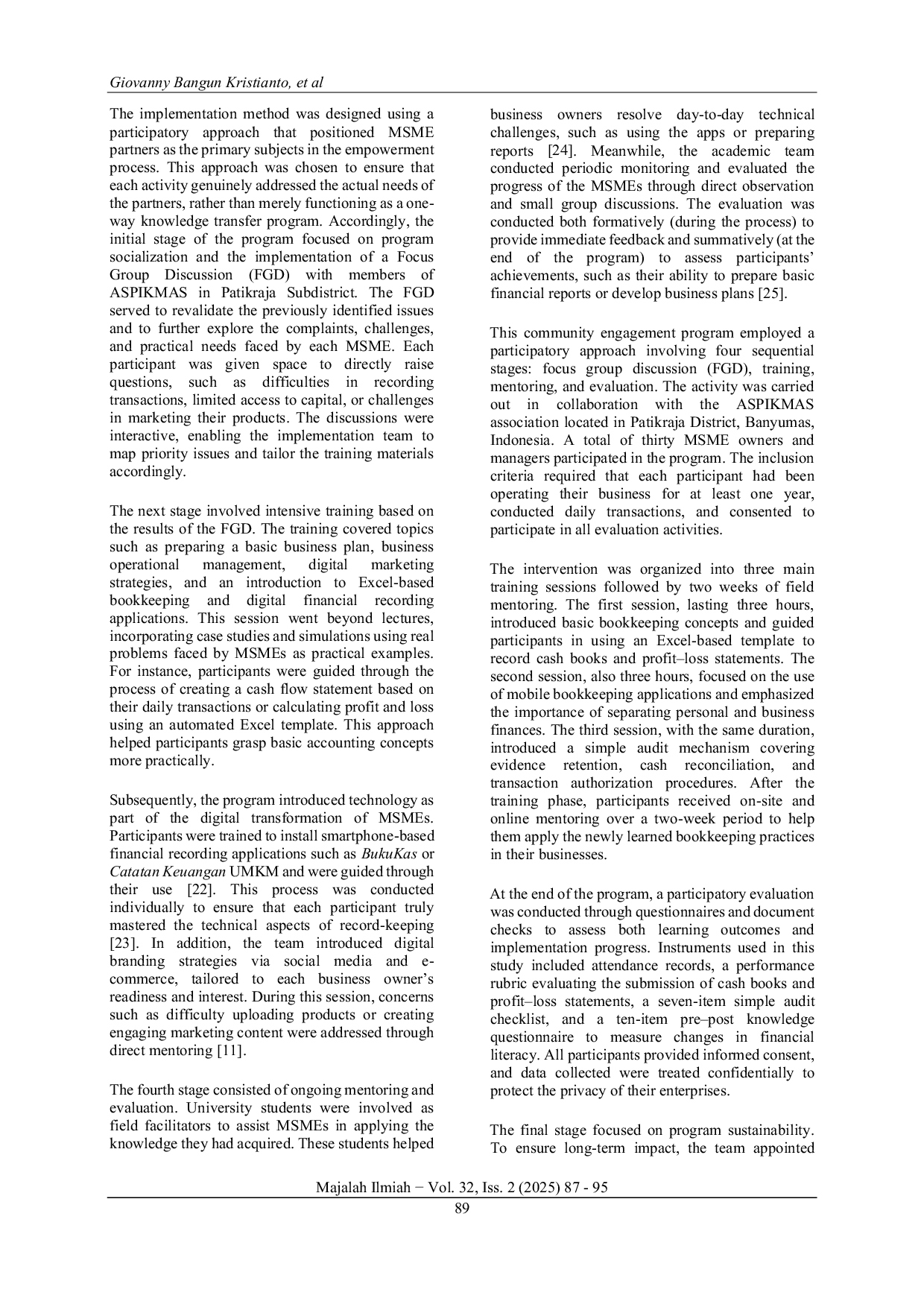 JURIS Establishing an Audit Based Bookkeeping System for Msmes A Strategic Move Toward Business Sustainability