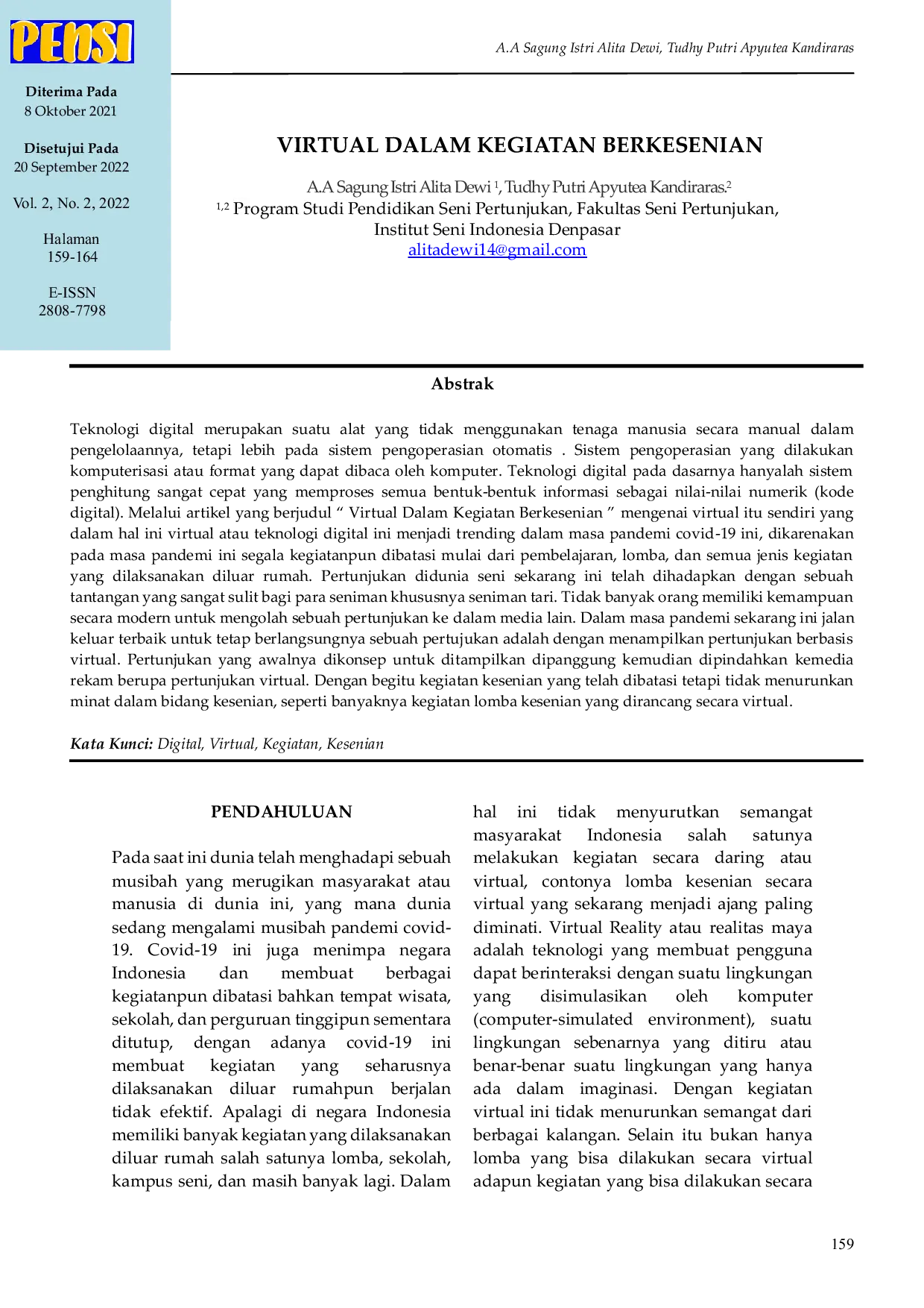 JURIS Virtual Dalam Kegiatan Berkesenian