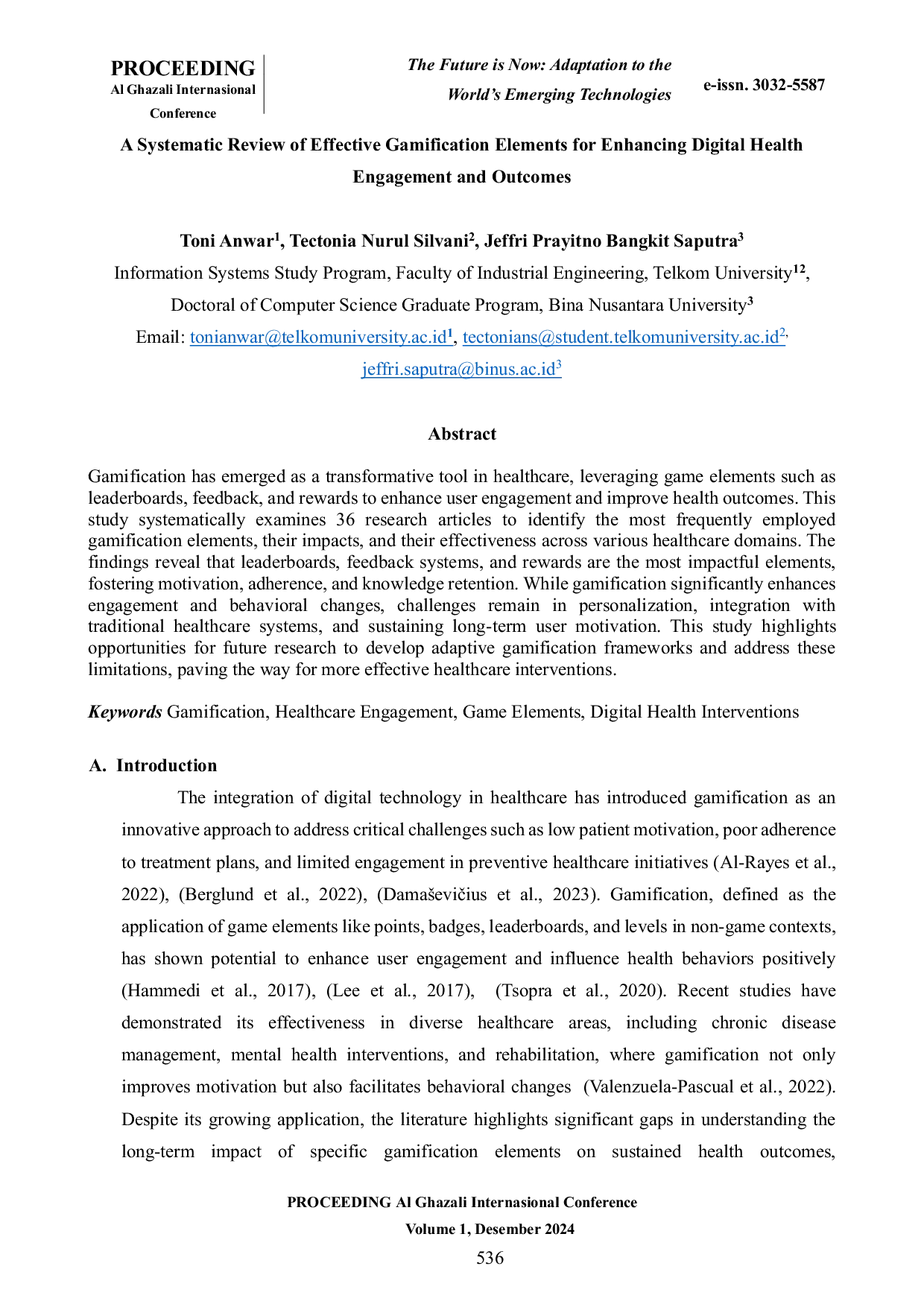 JURIS A Systematic Review of Effective Gamification Elements for Enhancing Digital Health Engagement and Outcomes