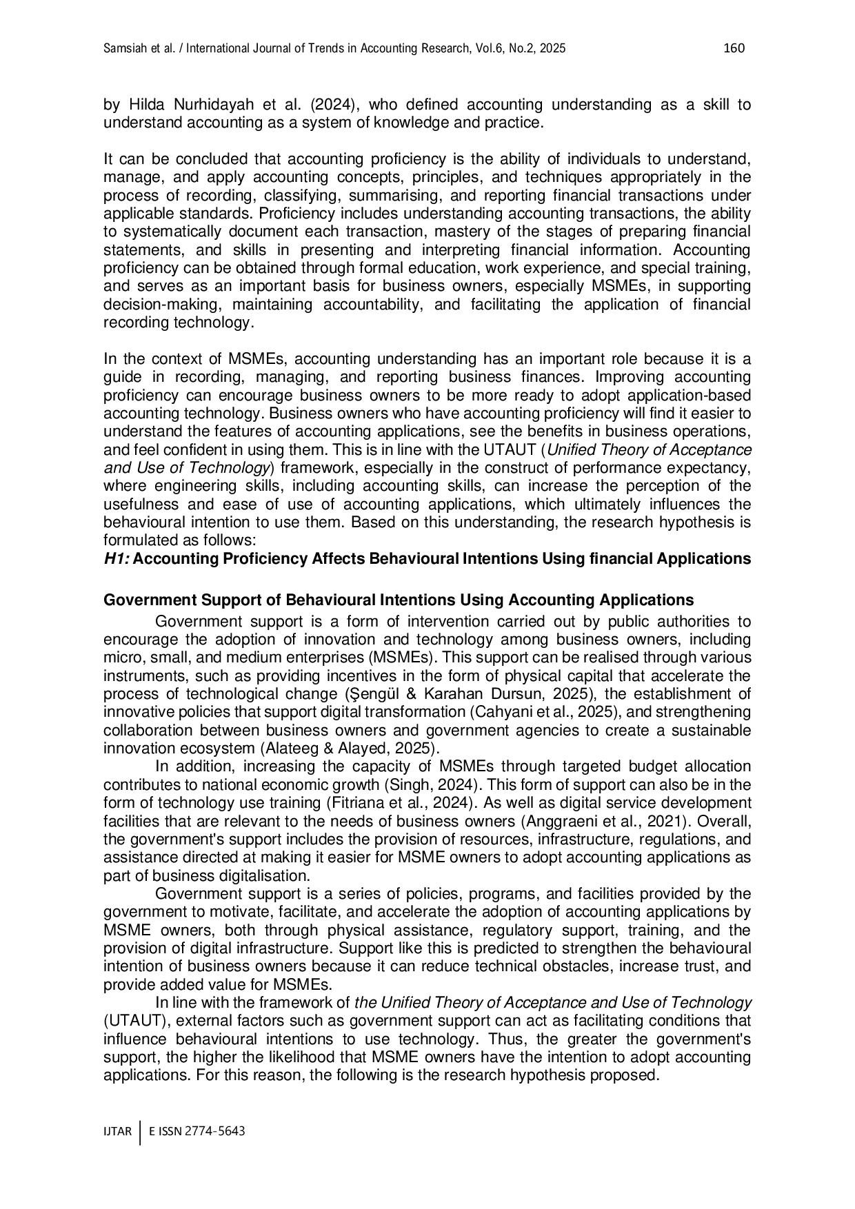 JURIS Driving Digital Financial Transformation The Role of Accounting Proficiency and Government Support on Intention to Use Financial Applications