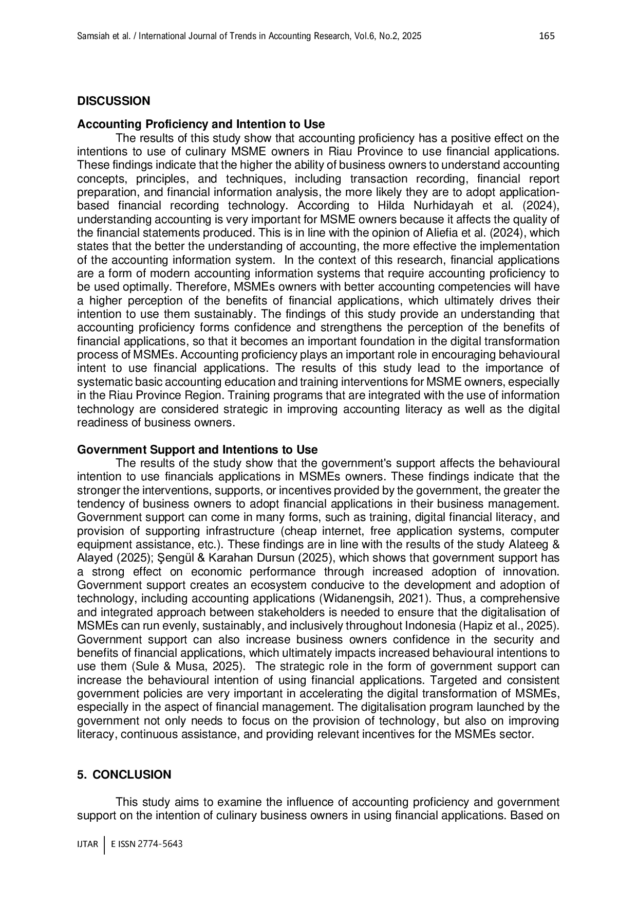 JURIS Driving Digital Financial Transformation The Role of Accounting Proficiency and Government Support on Intention to Use Financial Applications