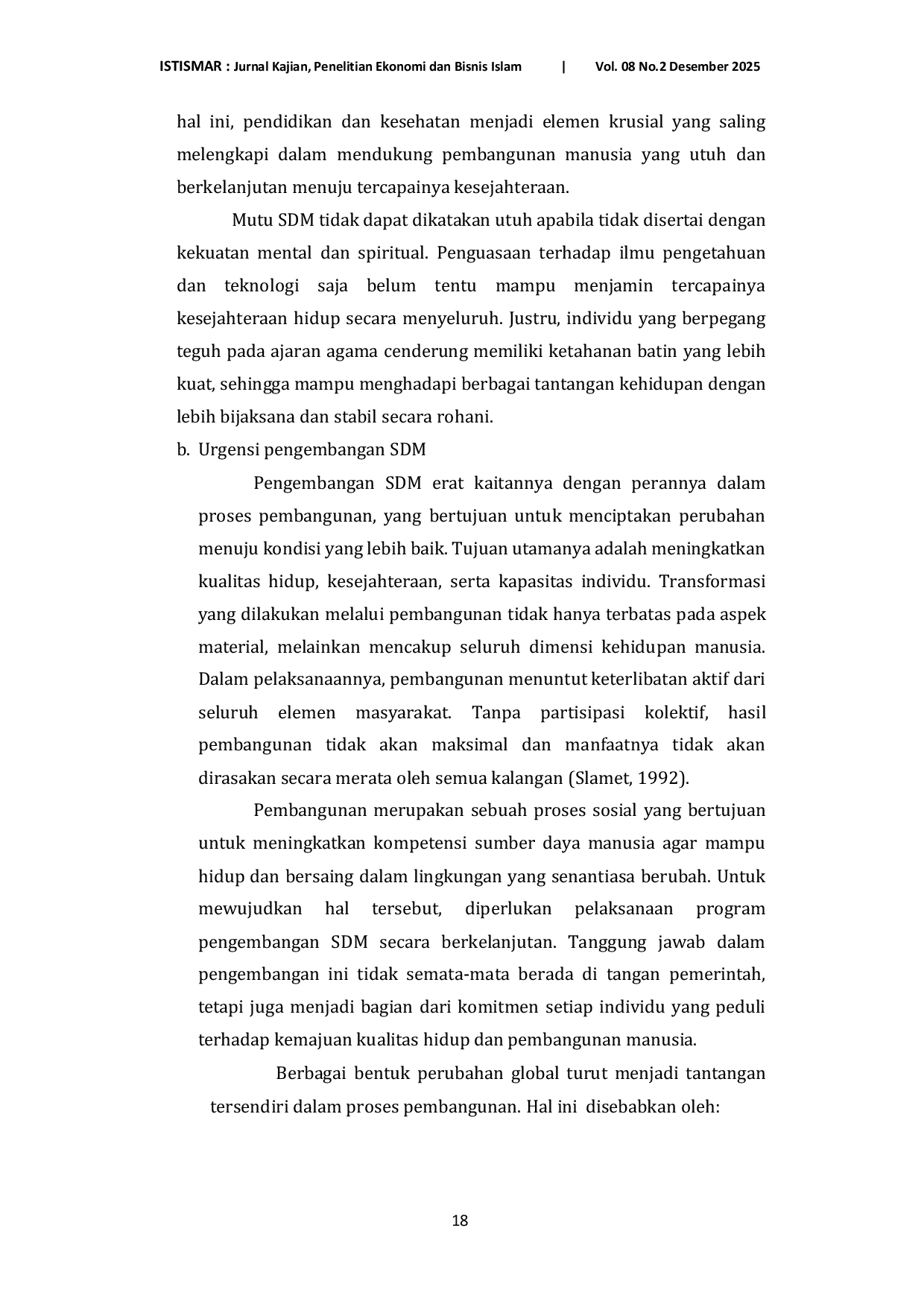 JURIS Transformasi Sdm Islami Dalam Mewujudkan Pembangunan Manusia Berkualitas