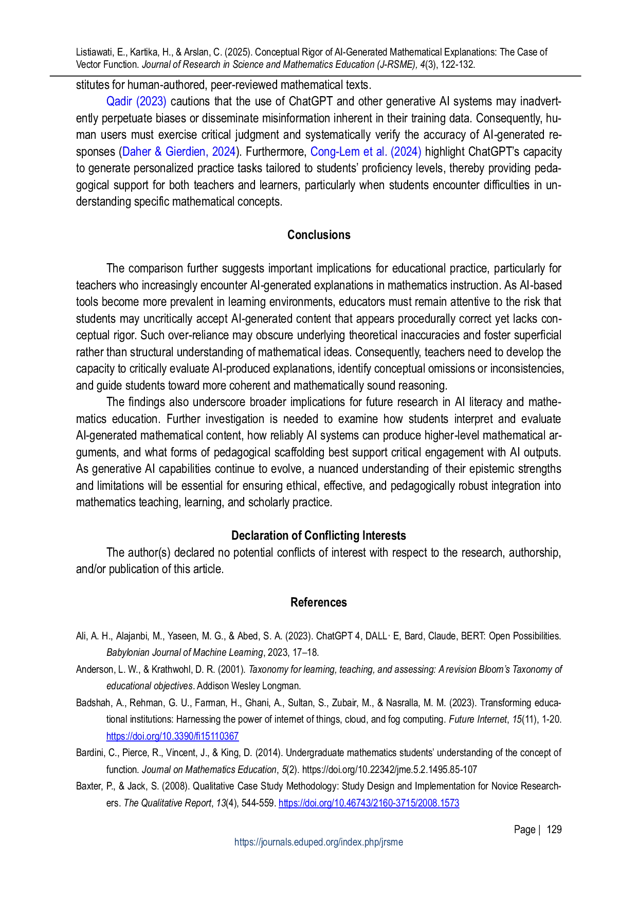 JURIS Conceptual Rigor of AI Generated Mathematical Explanations The Case of Vector Functions
