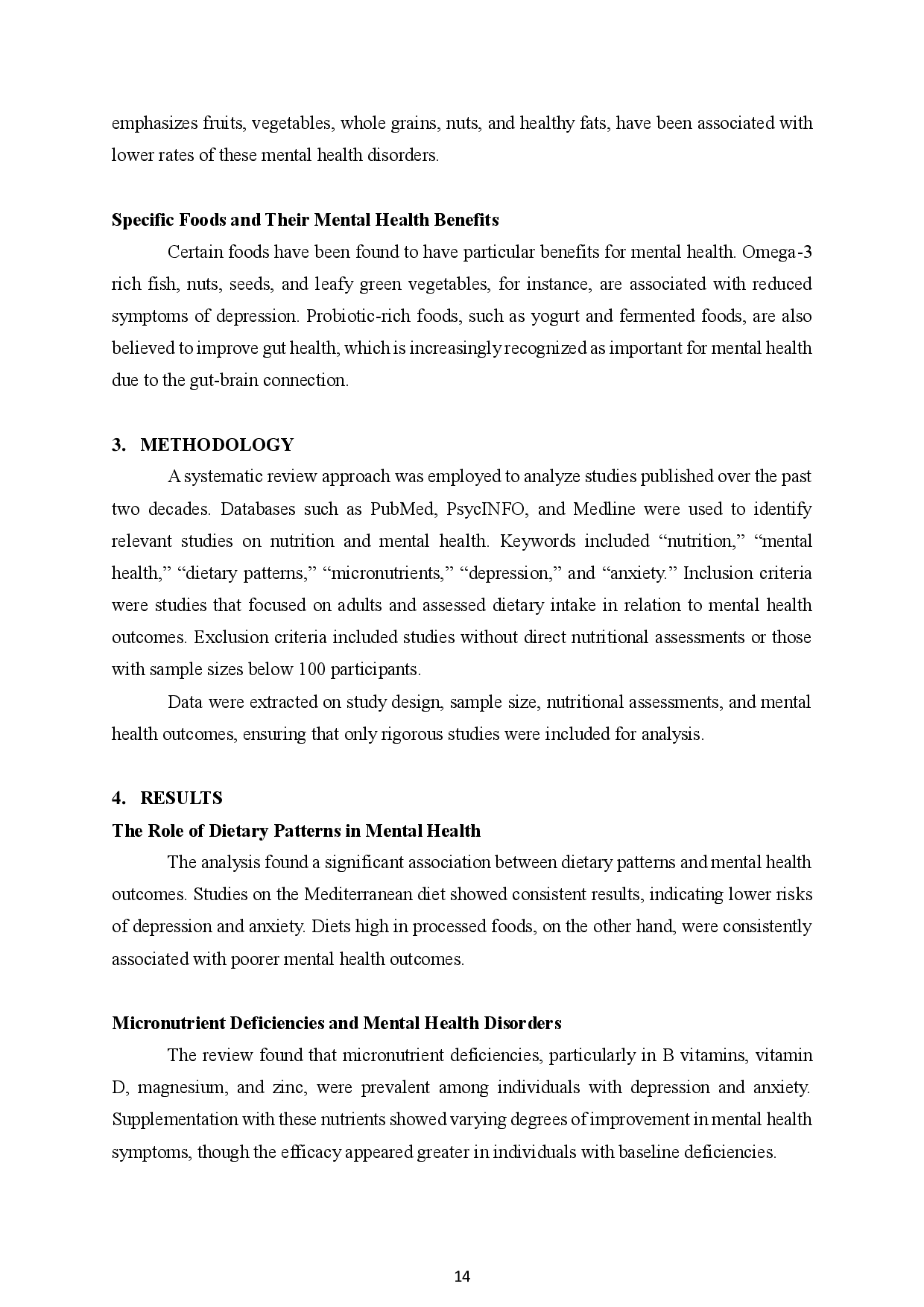 juris Exploring The Relationship Between Nutrition and Mental Health A Systematic Review