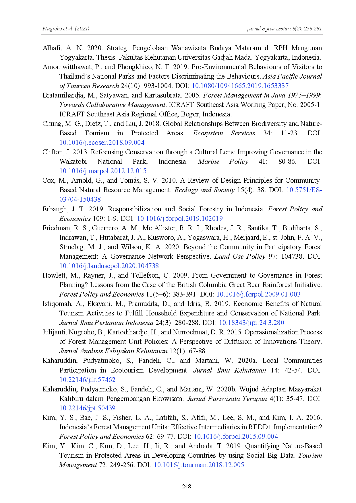 juris Delivering Benefits from State Forest Lesson from Partnership of Nature Based Tourism Development in KPH Yogyakarta