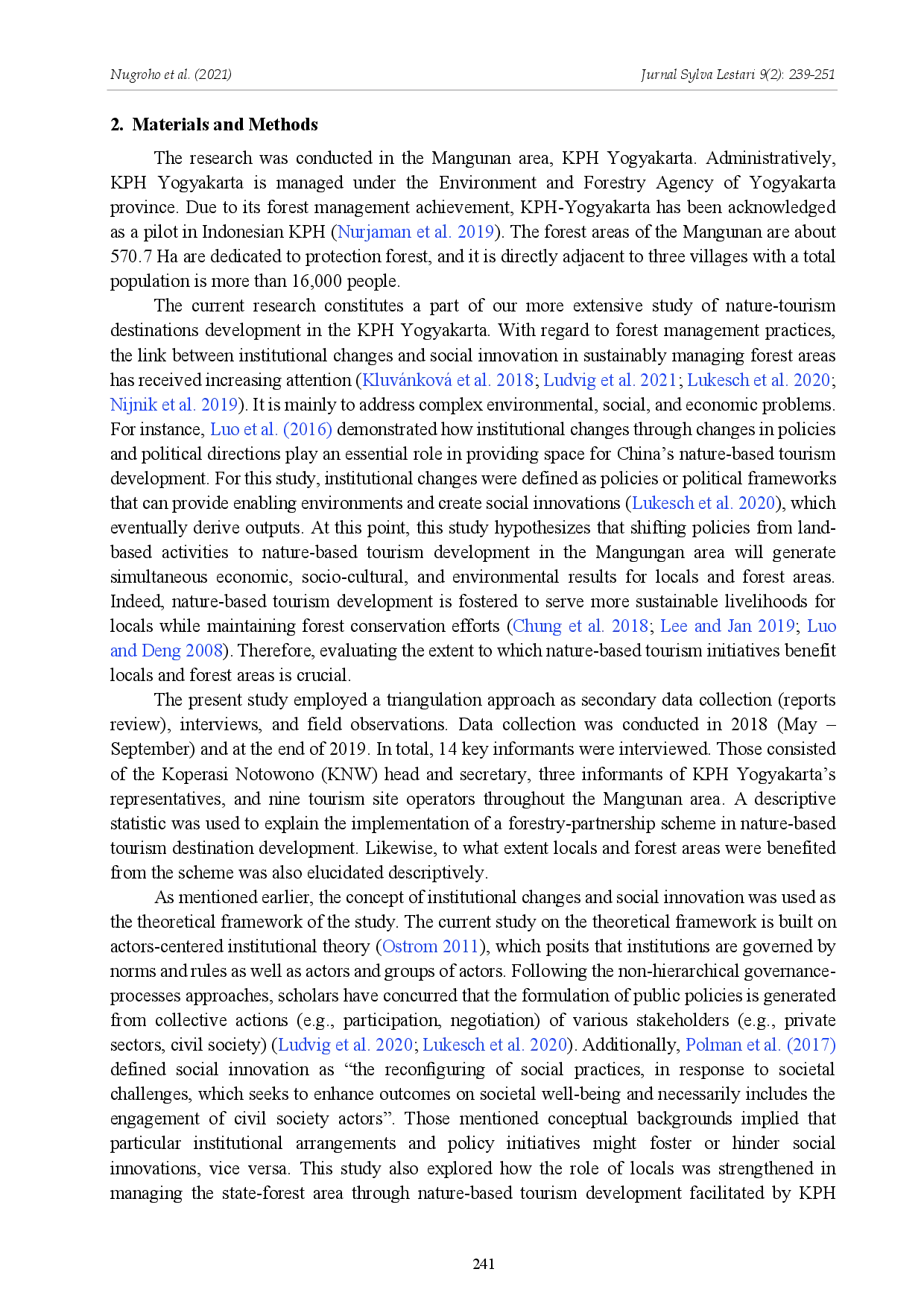 juris Delivering Benefits from State Forest Lesson from Partnership of Nature Based Tourism Development in KPH Yogyakarta